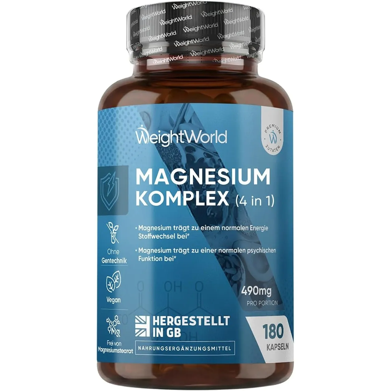 WeightWorld Magnesium Komplex 4 in 1-400mg Elementares Mg pro Portion