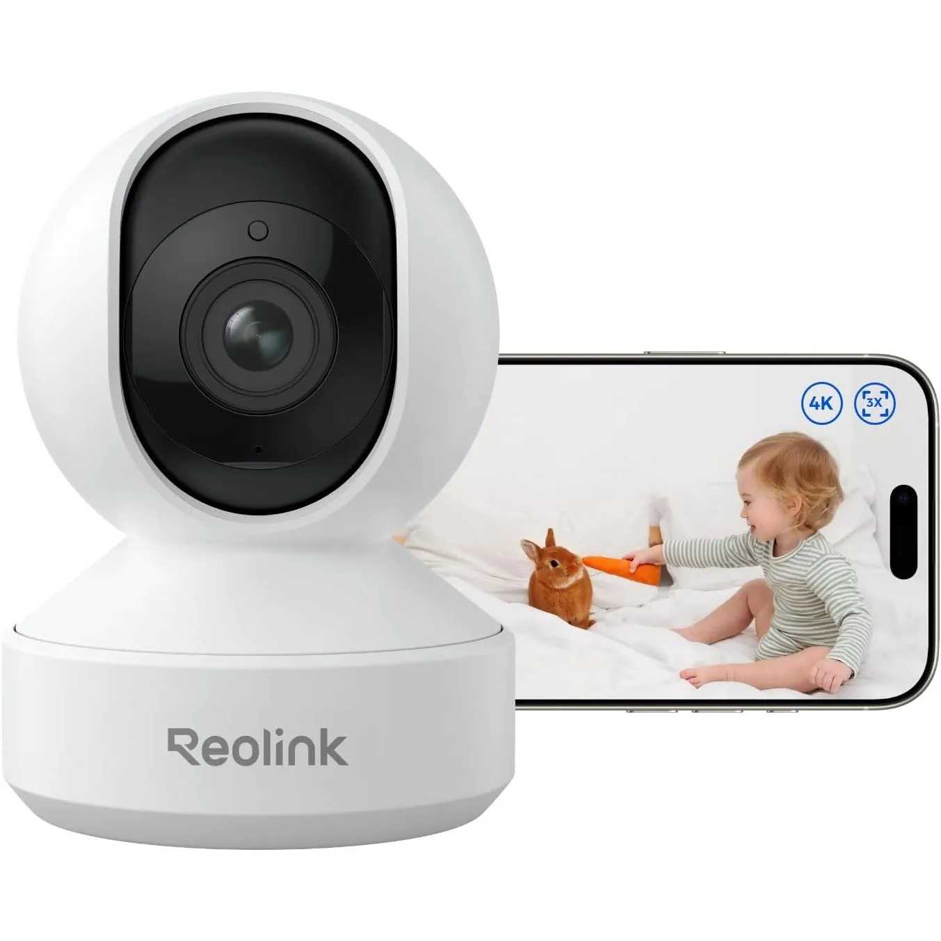 Reolink 4K PTZ WLAN Überwachungskamera Innen, 3X Opt. Zoom, Baby Monitor | 2,4/5 GHz Wi-Fi 6, 3X Optischer Zoom, Auto-T…