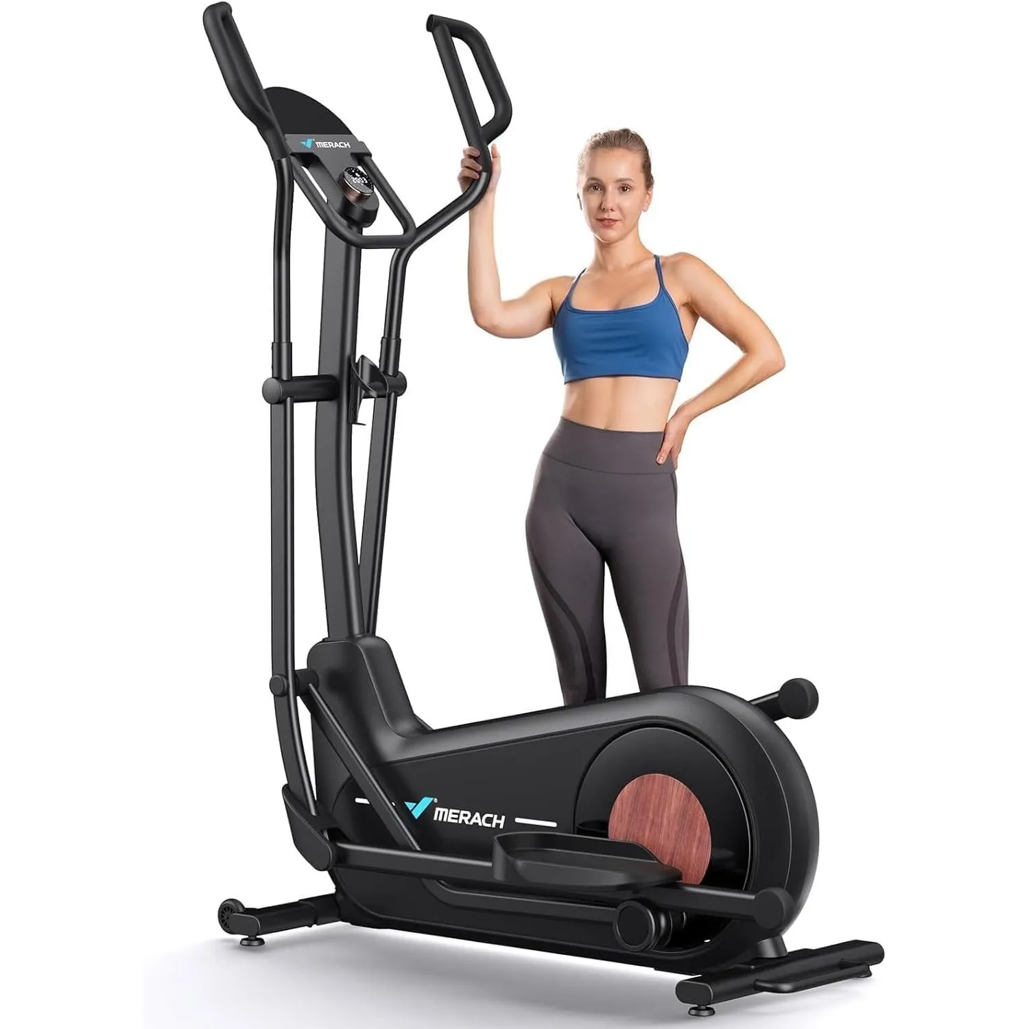 MERACH Crosstrainer für Zuhause mit 47 cm Schrittlänge, Ultraleise Ellipsentrainer mit Magnetwiderstand, 8-16 Widerstan…