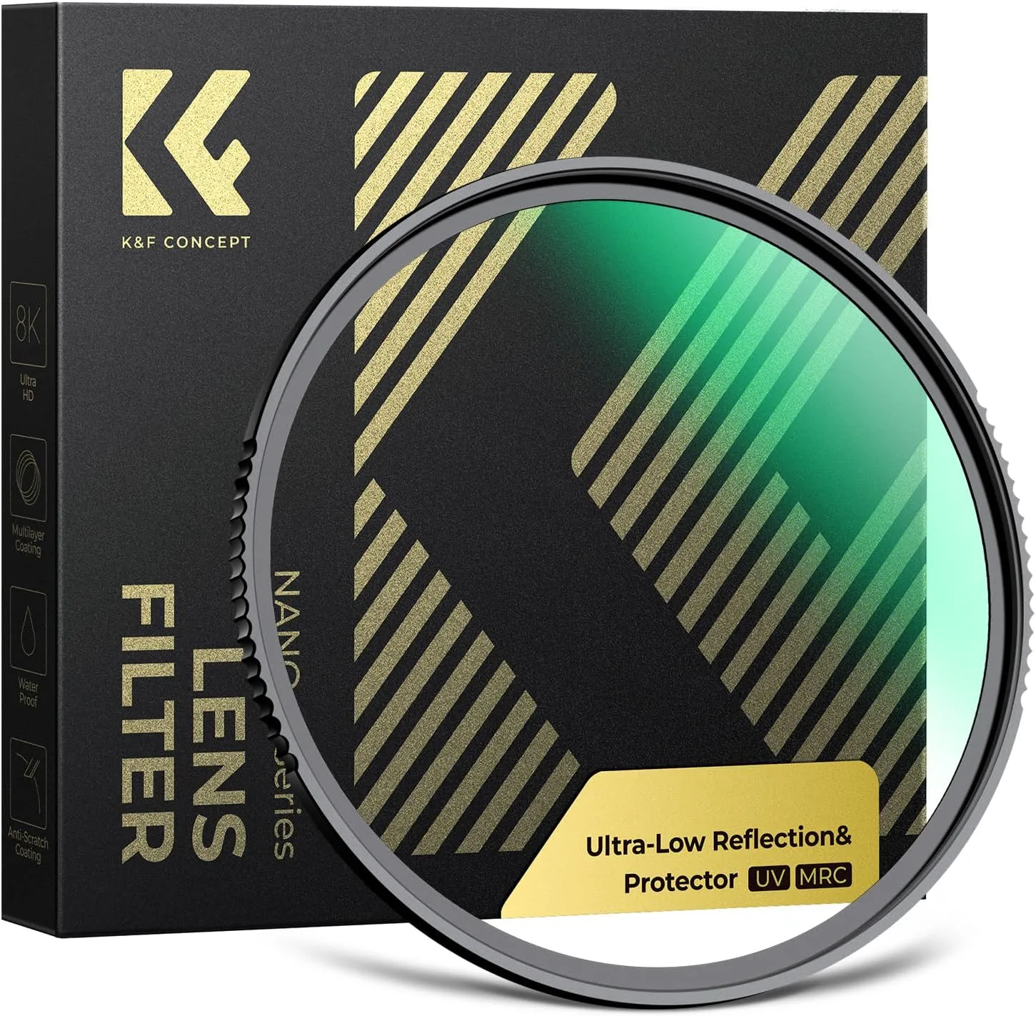 K&F CONCEPT UV Filter 95mm Ultra-niedrige Reflexion & 9H Härte 2-in-1 Schutzfilter (Nano-Xcel)