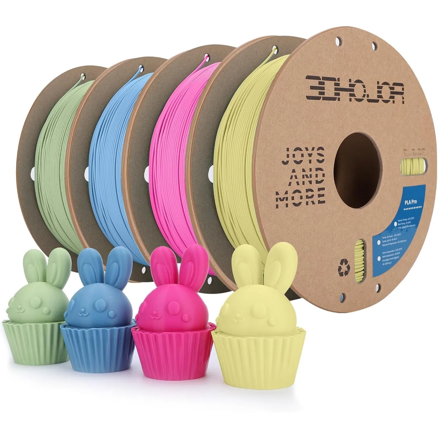 3DHoJor PLA+ Filament 1.75mm Matchagrün+Graublau+Gelb 4KG PLA Plus