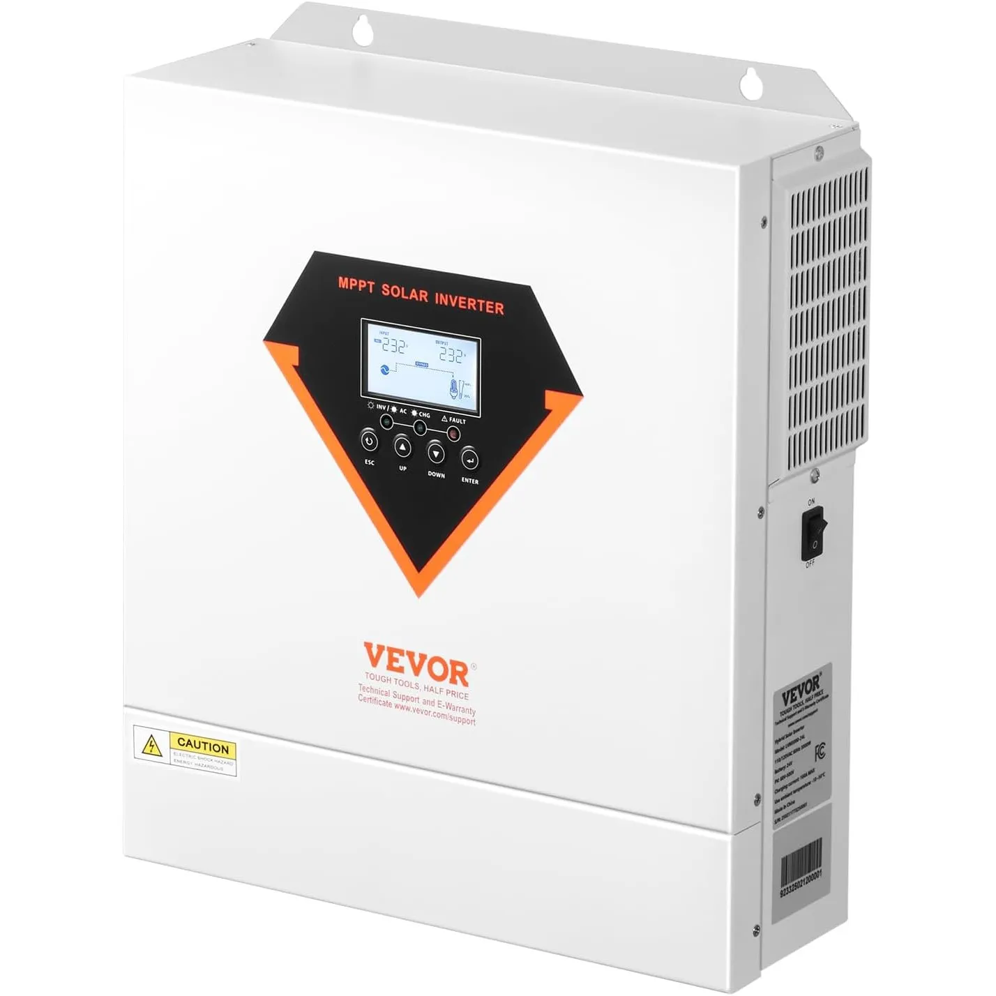 VEVOR Hybrid-Solarwechselrichter, 3500 W, All-in-One-Wechselrichter mit reinem Sinus, 24 V DC auf 220/230 V AC, mit int…