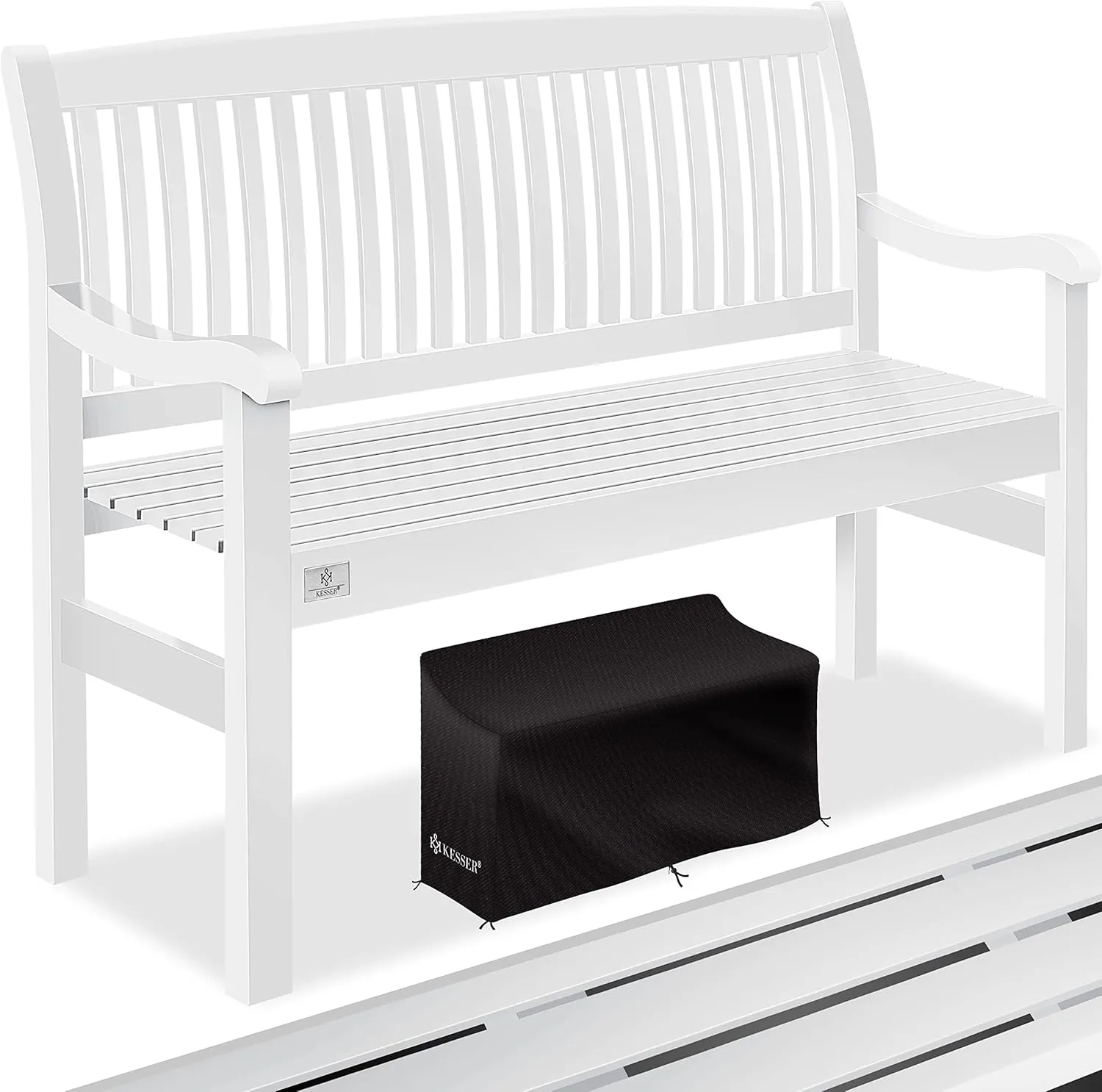 KESSER® Gartenbank Holz wetterfest 125 cm, Holzbank Garten 2-3 Sitzer, Sitzbank Outdoor, Balkonbank aus Massivholz, Par…