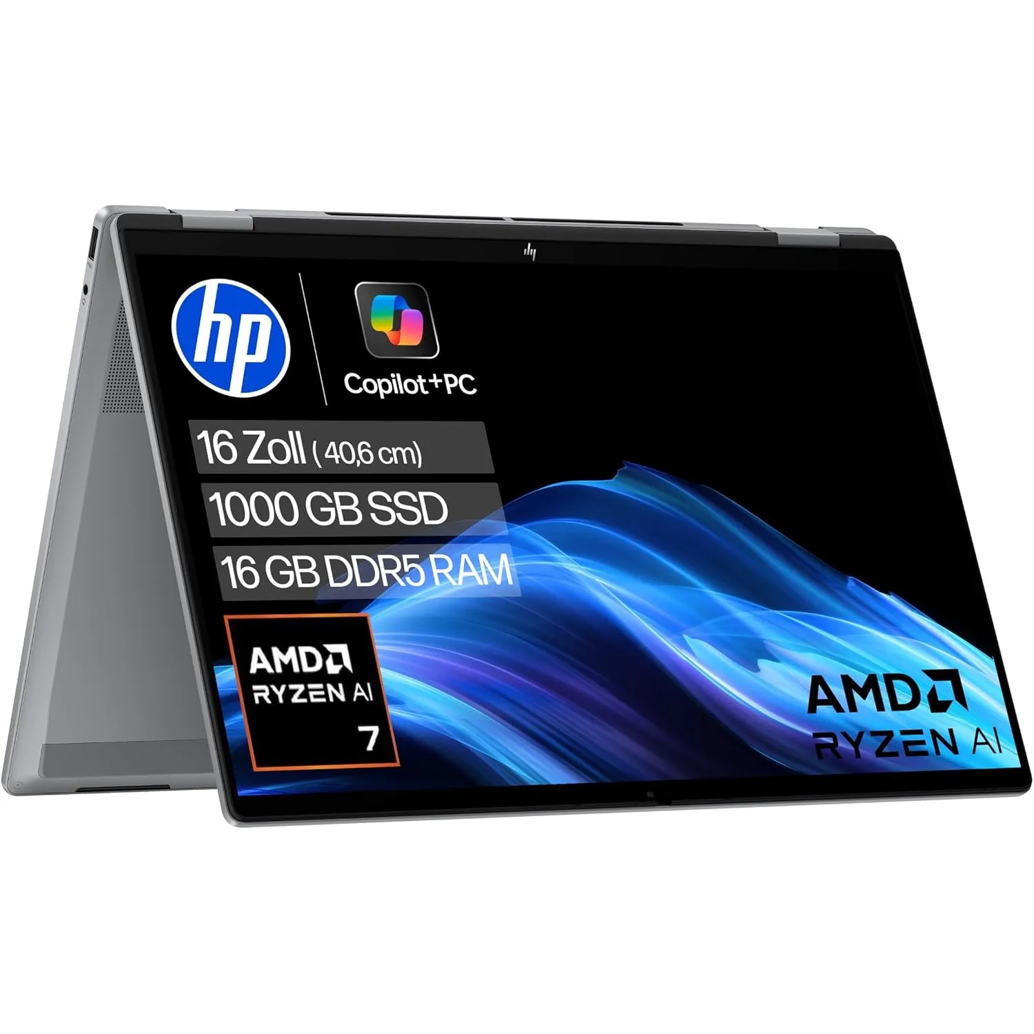 HP OmniBook X Flip Laptop, 16" 3K OLED, AMD Ryzen AI 7, 16GB RAM, 1TB SSD