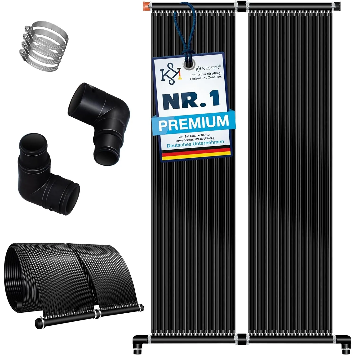 KESSER® Solarkollektor Poolheizung 300x70 cm, Pool Zubehör, Wärmepumpe Pool, Solar Poolheizer für Pools bis 12.000L, Po…
