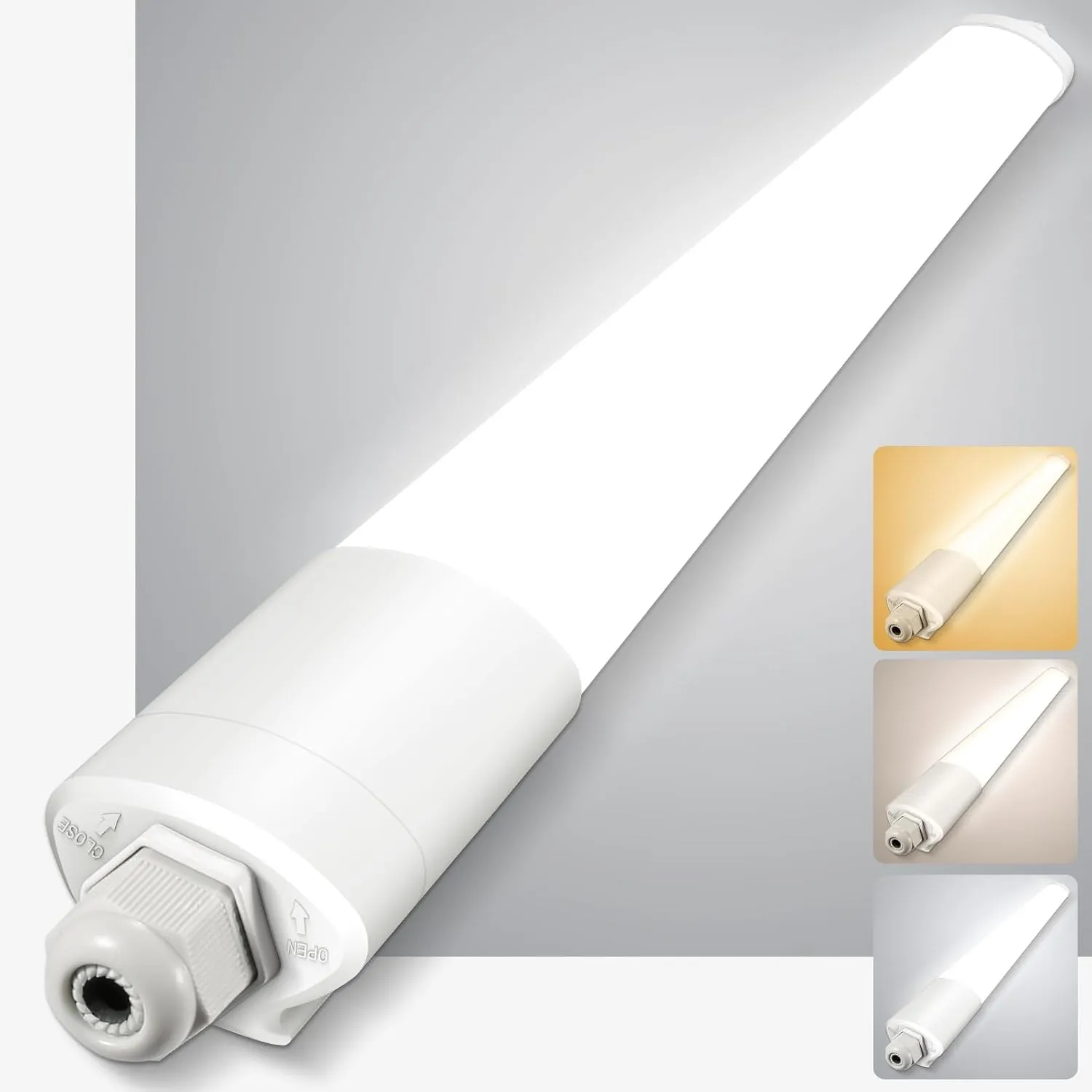 LED Feuchtraumleuchte 150cm, 48W 5280LM 3000K/4000K/6500K Verknüpfbare Feuchtraumlampe, Ultraslim Deckenleuchte Feuchtr…