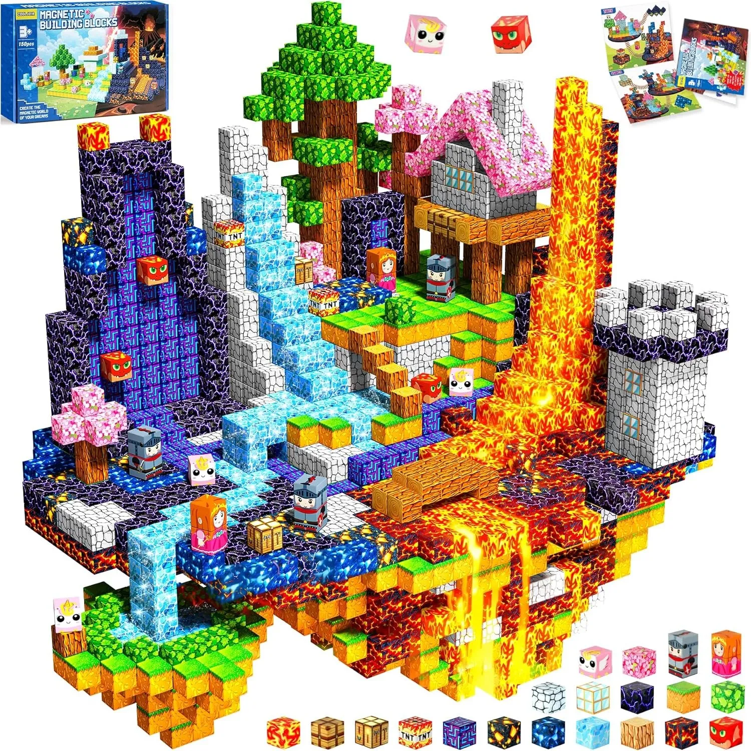 COOLJOYA Magnetische Bausteine, 150 Teile Magnetbausteine ab 4 Jahre, Ostern Geschenke Kinder, Magnetische Bauwelt Hall…