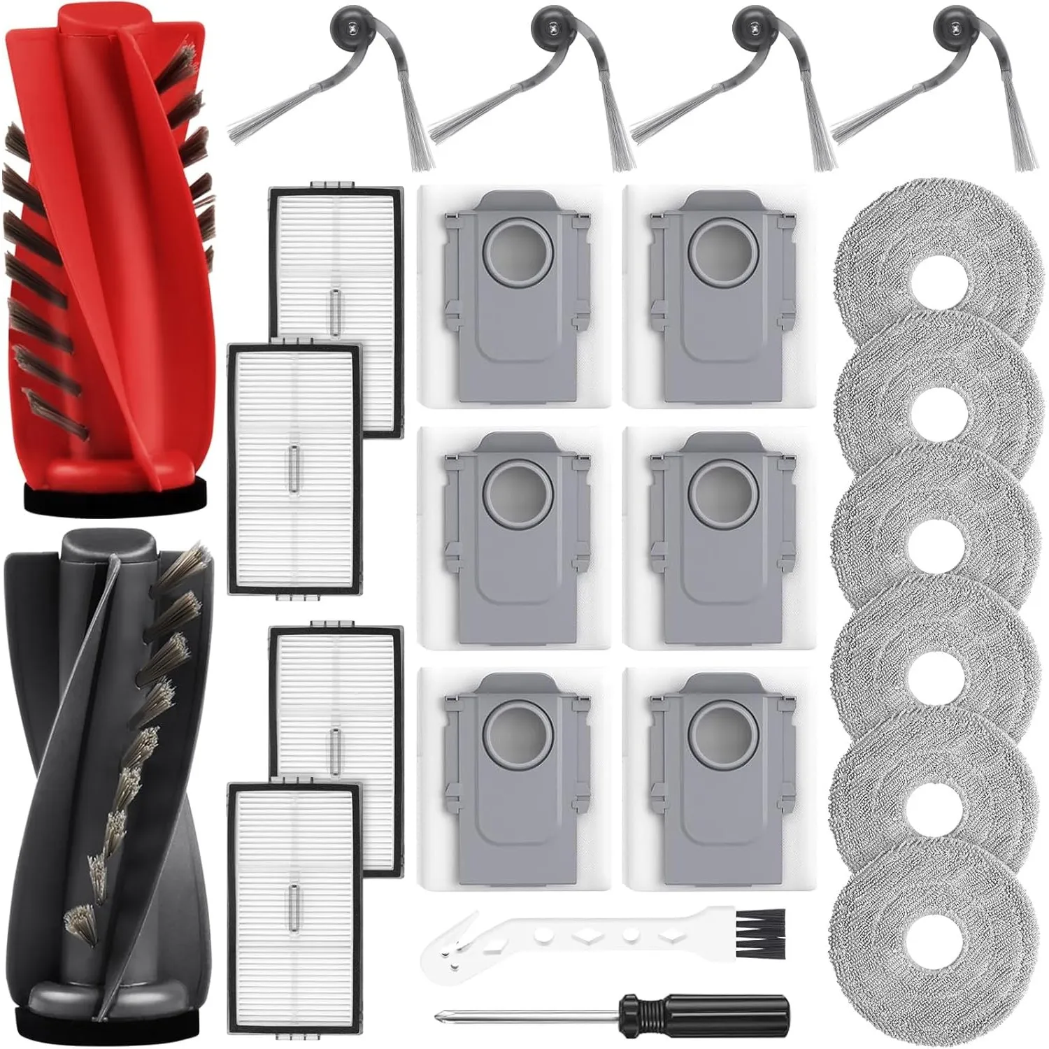 24 Stück Zubehör für Roborock Saros 10R/Saros 20/Qrevo Curv 2 Pro | Qrevo CurvX, Qrevo Curv 2 ProX Saugroboter, Mit 2 H…