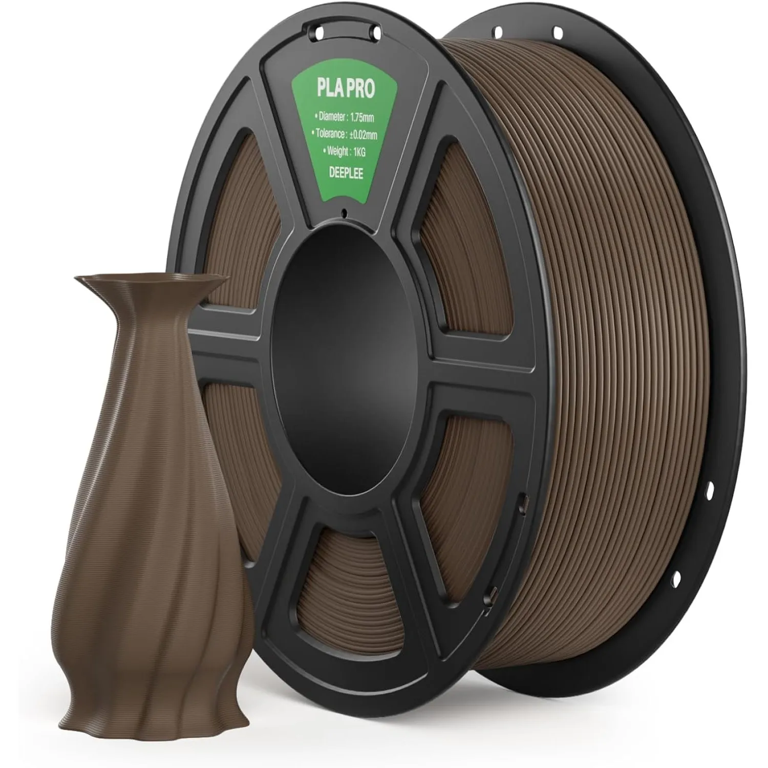 DEEPLEE PLA PRO Filament 1.75mm Braun 1KG | Stärkere Zähigkeit 3D Drucker Filament, Maßgenauigkeit ±0.02 mm, Sauber gew…