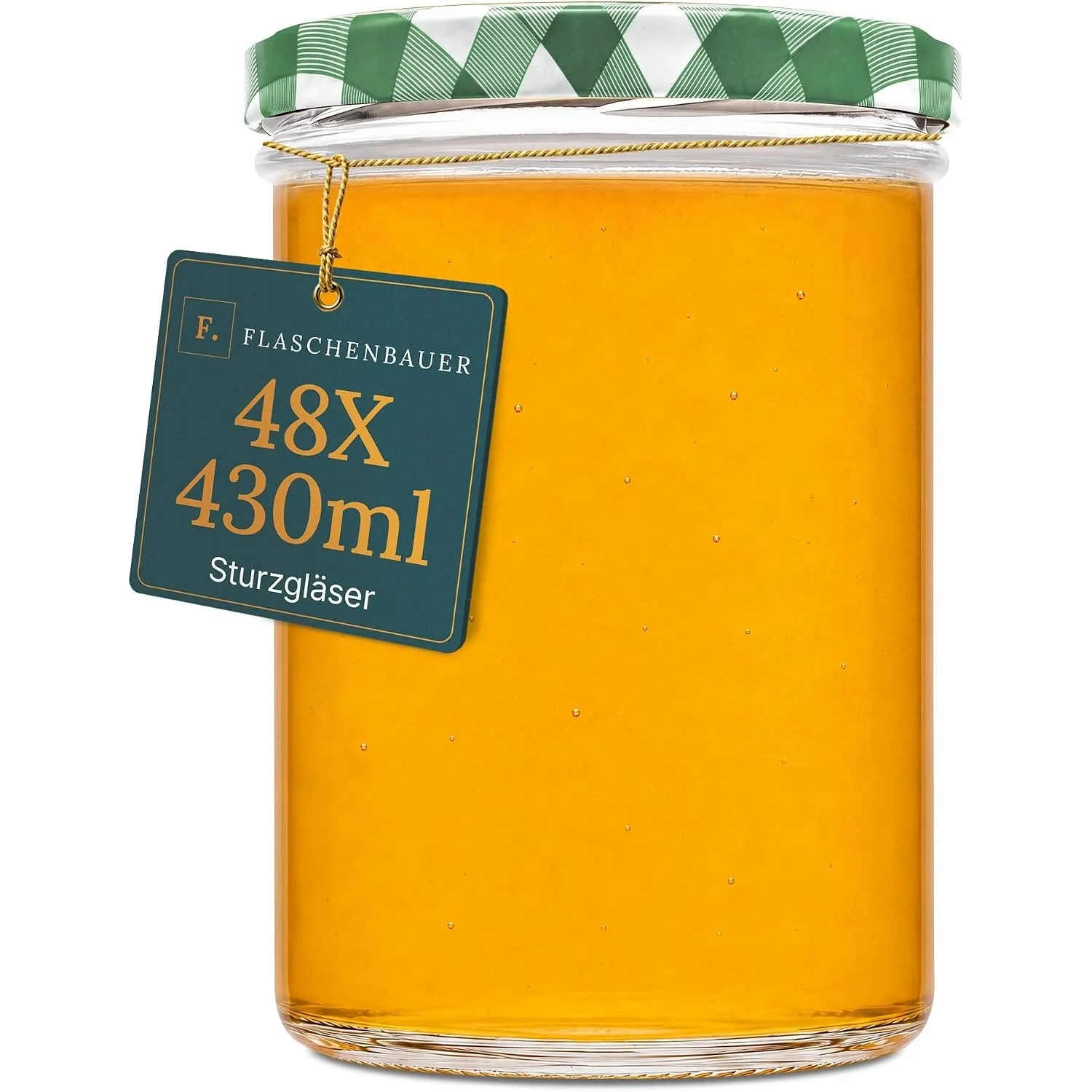 Flaschenbauer - Sturzgläser 430ml 48er Set - Einmachgläser mit Deckel TO82, Schraubgläser, Marmeladengläser, Einkochglä…