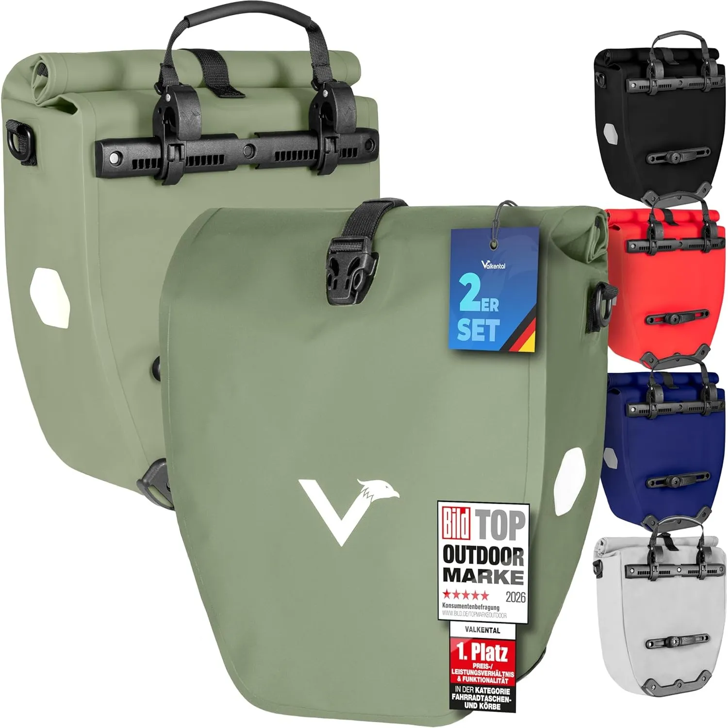 Valkental Gepäckträgertasche, Wasserdicht & Abschließbar | Abschließbar für Diebstahlschutz, große Reflektoren für Sich…