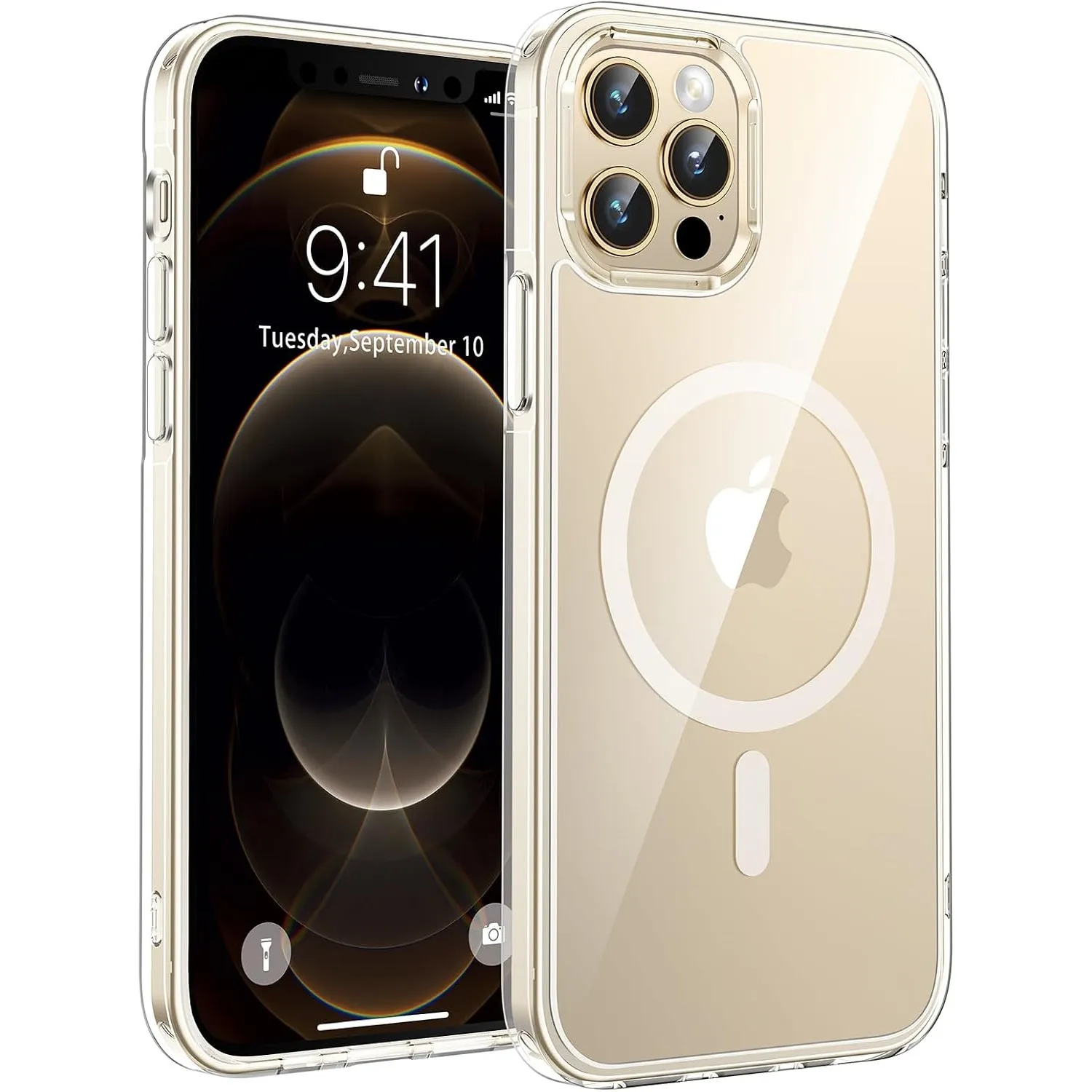 TOCOL für iPhone 12 Pro Hülle, Kompatibel mit MagSafe, Transparent