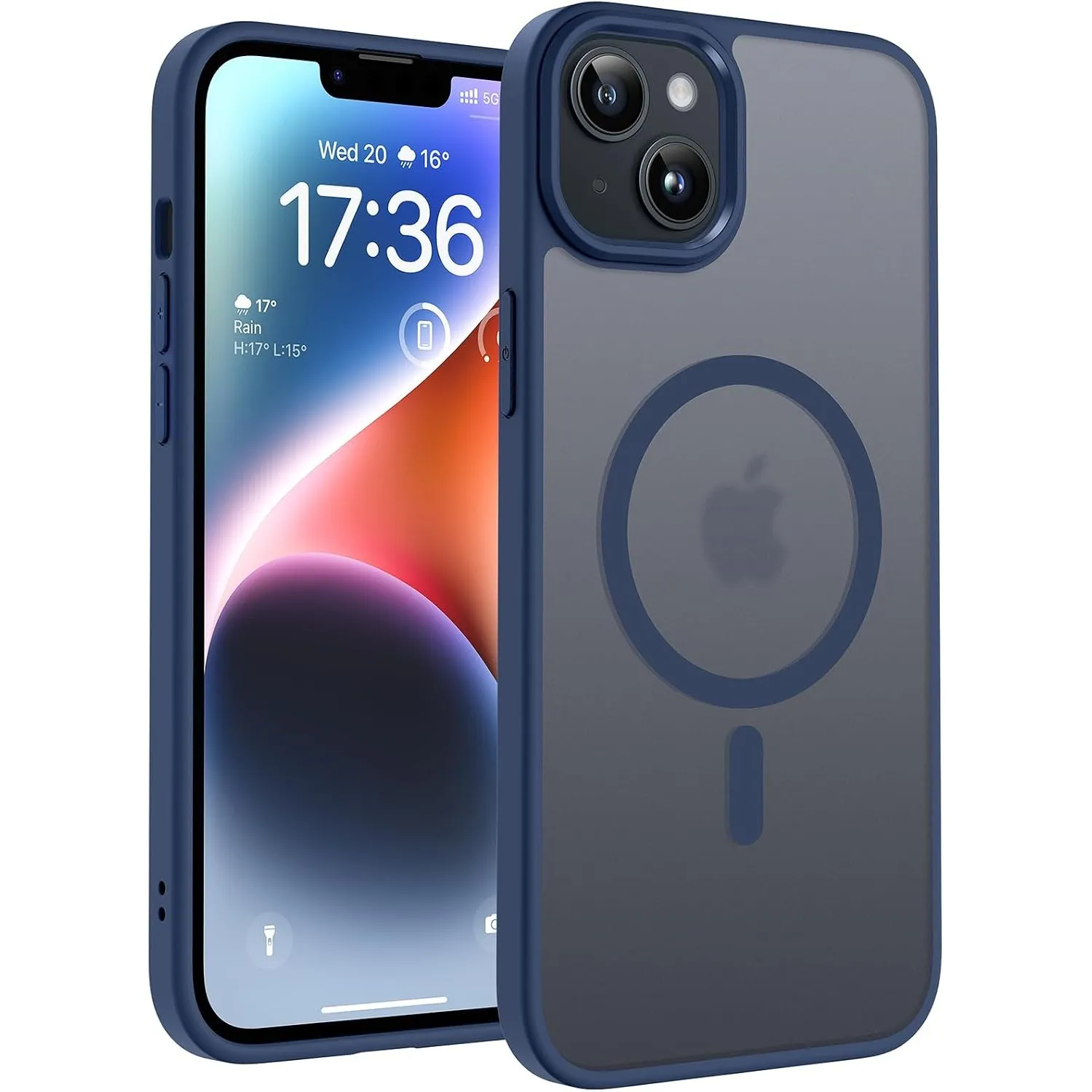 TOCOL für iPhone 14 Plus Hülle, Kompatibel mit MagSafe, Tiefblau