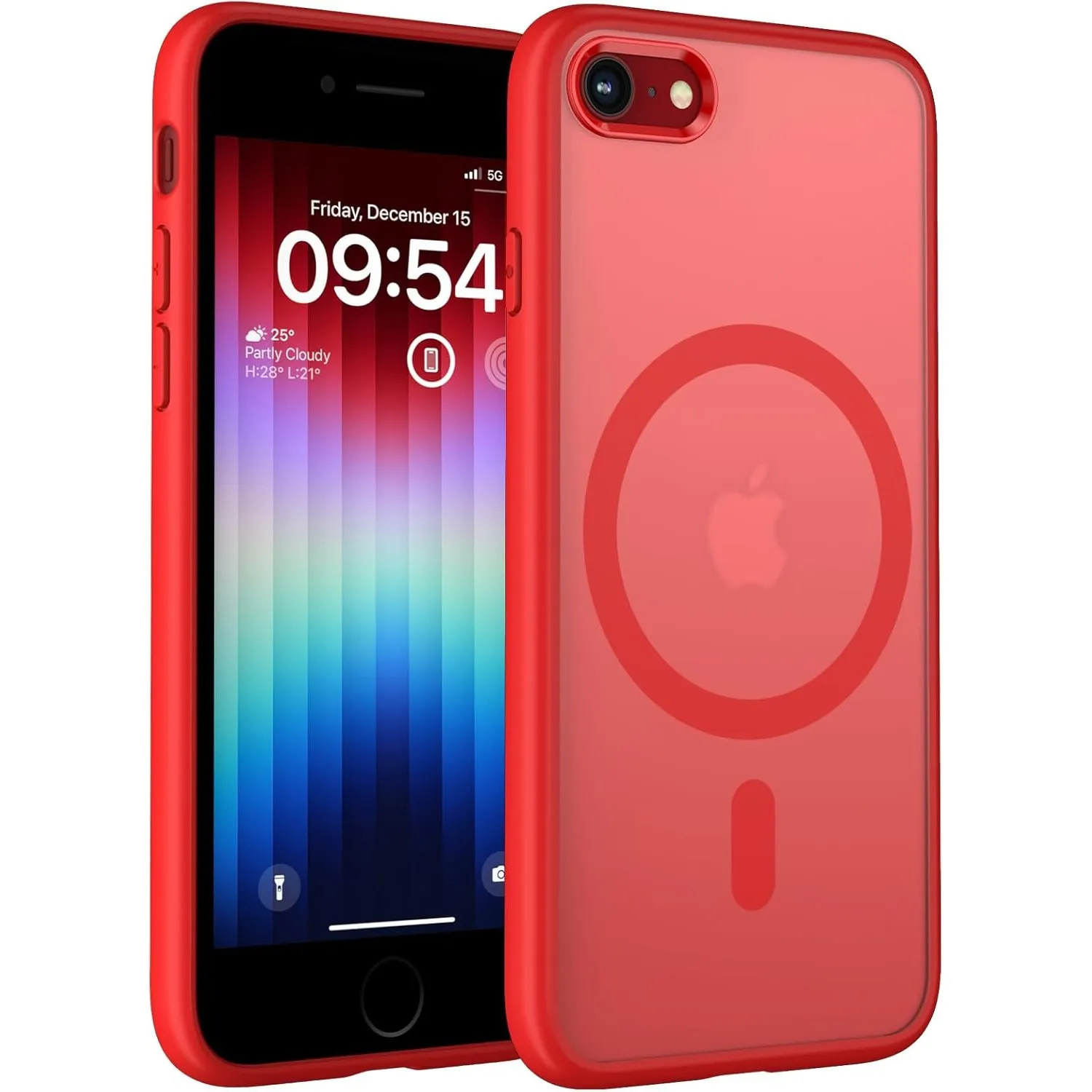 TOCOL für iPhone SE 3/2 Hülle, iPhone 8/7, Kompatibel mit MagSafe, Rot