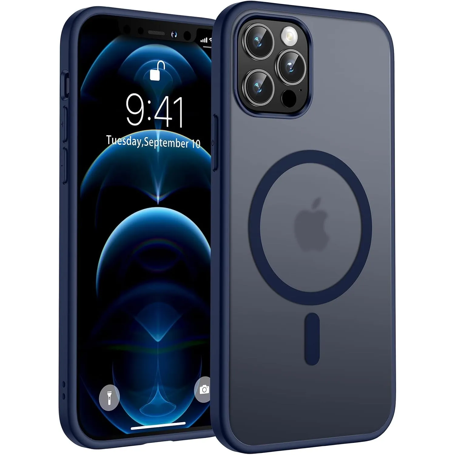 TOCOL für iPhone 12 Pro Hülle, Kompatibel mit MagSafe, Tiefblau