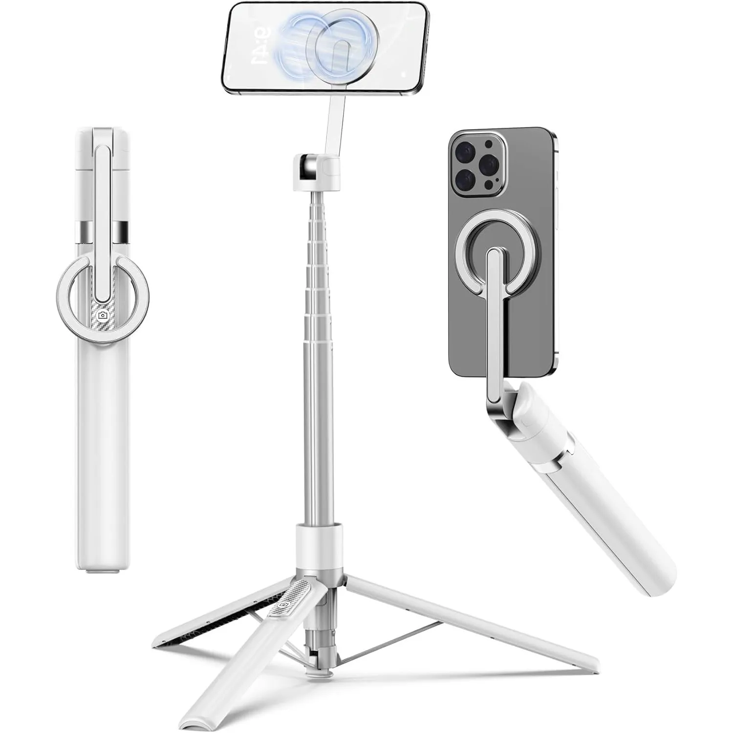 TONEOF 173cm Magnetisches Handy Stativ Selfie Stick für MagSafe | Einziehbar Einbein Stativ für Smartphone mit Fernbedi…