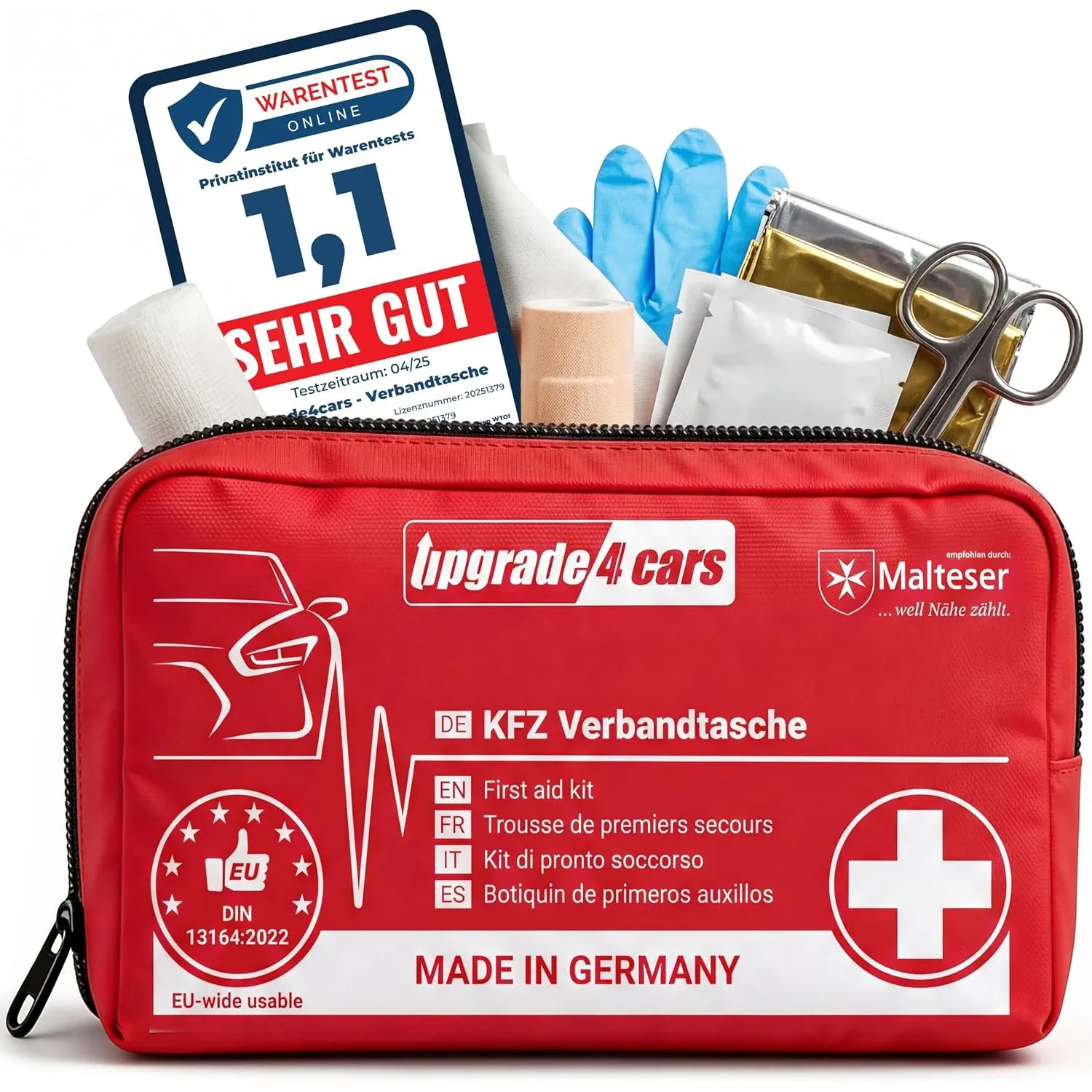 Upgrade4cars Auto Verbandskasten Made in Germany 2026/2027 DIN 13164