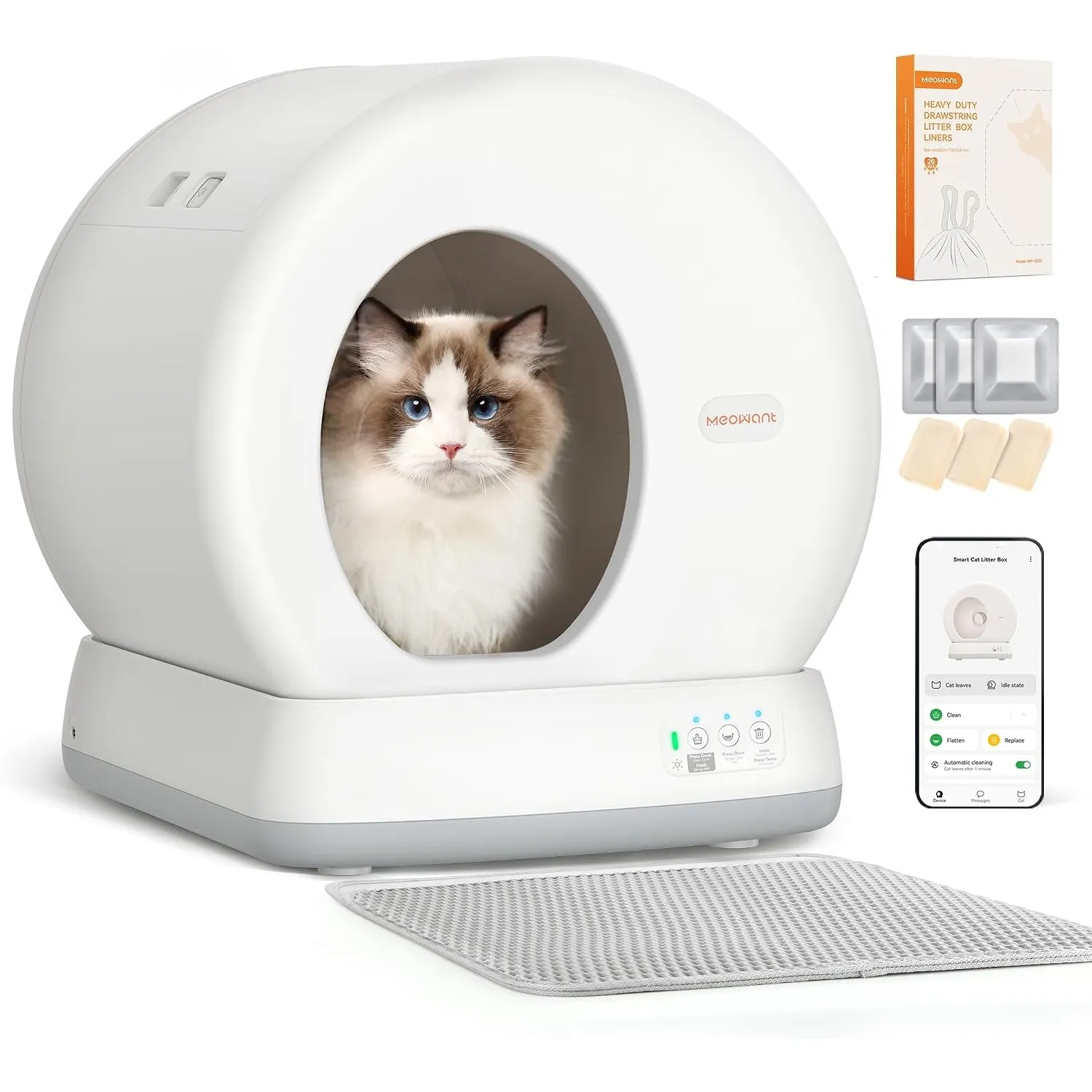Selbstreinigende Katzentoilette mit APP Steuerung & Geruchskontrolle