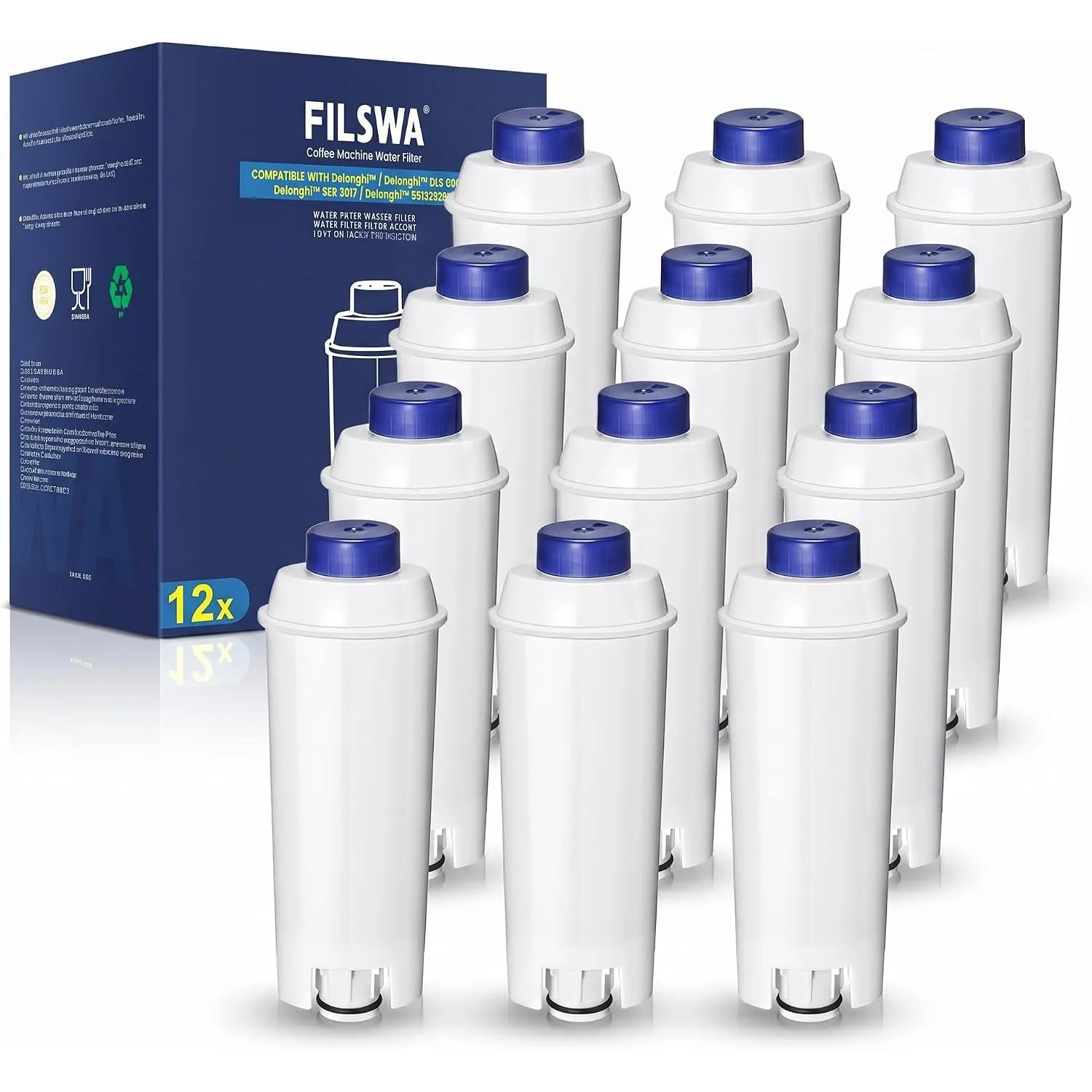 Filswa Kaffeevollautomat Wasserfilter, Ersatz Kompatibel mit Delonghi ECAM