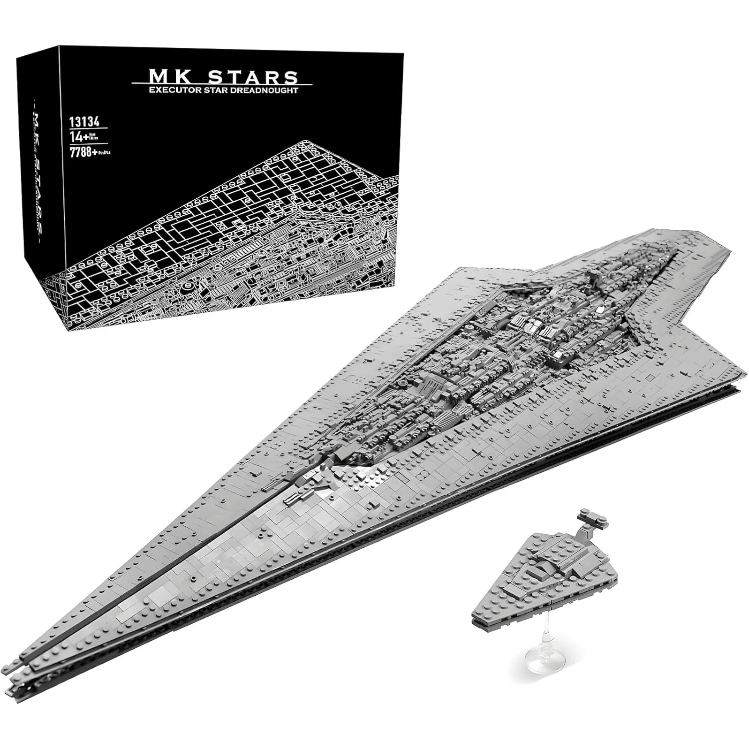 13134 Technik Super Sternenzerstörer Bauspielzeug, 7588 Teile UCS Super Star Destroyer, Groß Raumschiff Modellbausatz K…