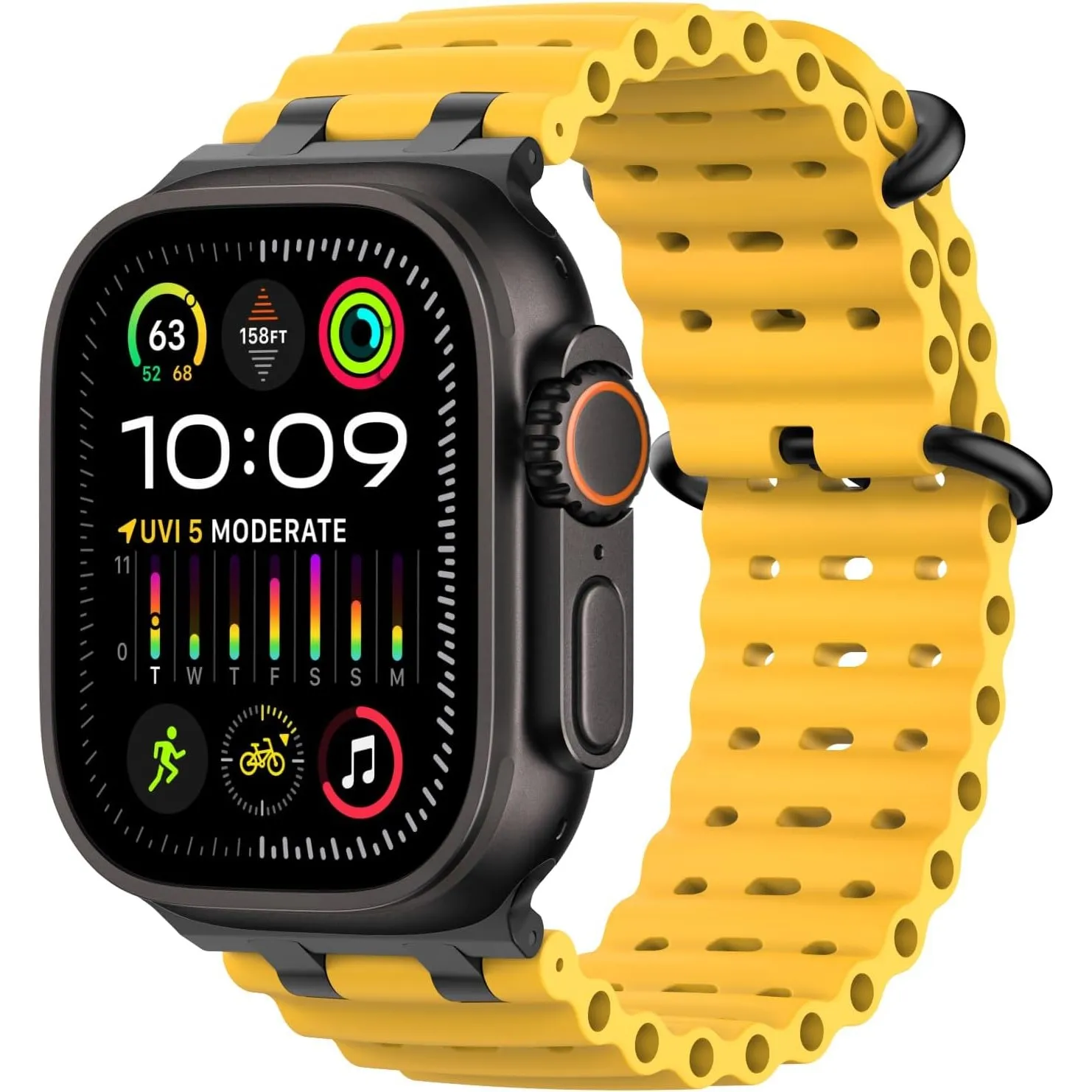 MoKo Ocean Armband Kompatibel mit Apple Watch 42/44/45/46/49mm | Für iWatch Ultra 3/2/1,S11/10/9/8/7/6/5/4,SE3/2/1,Sili…