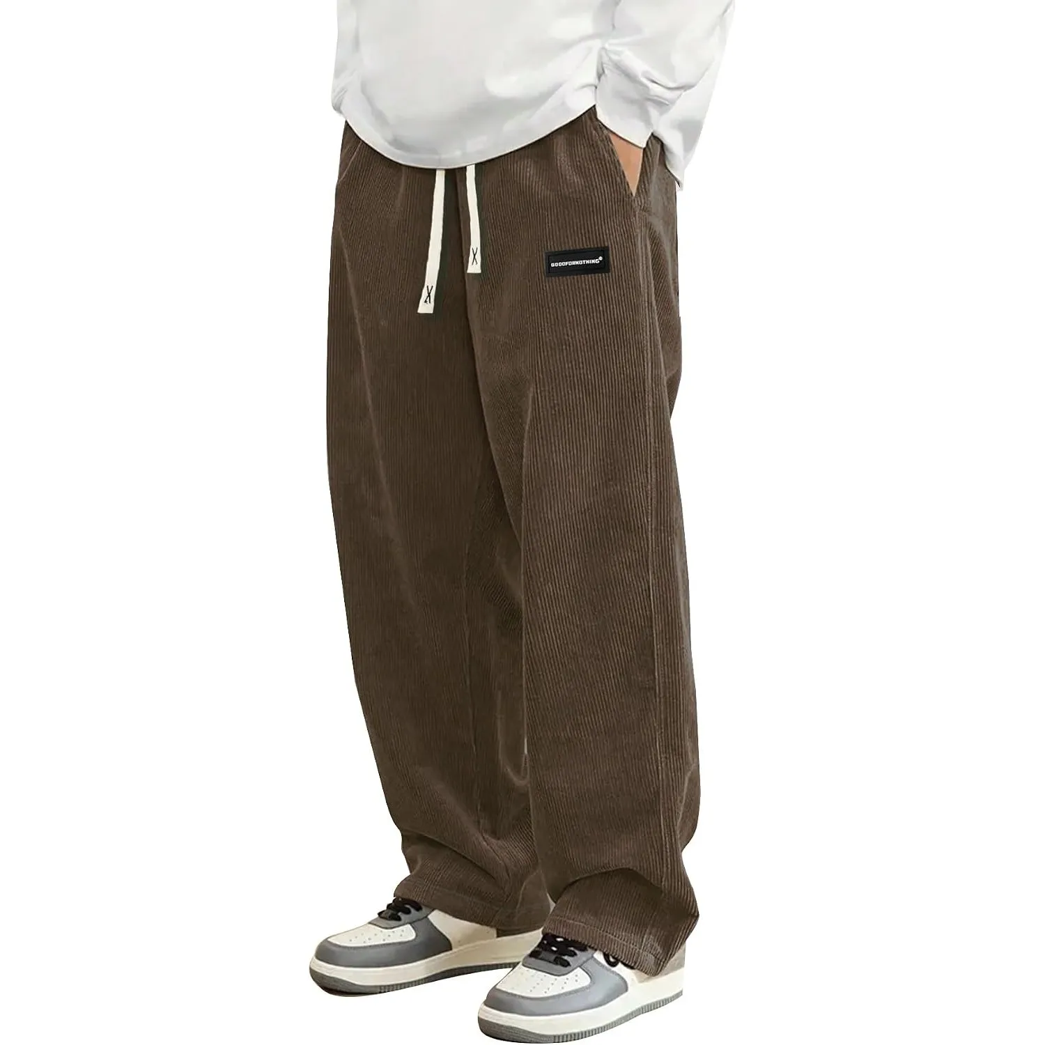 Hosen herren,lässige Hose,gerade geschnitten,elastischer Bund, Kordelzug