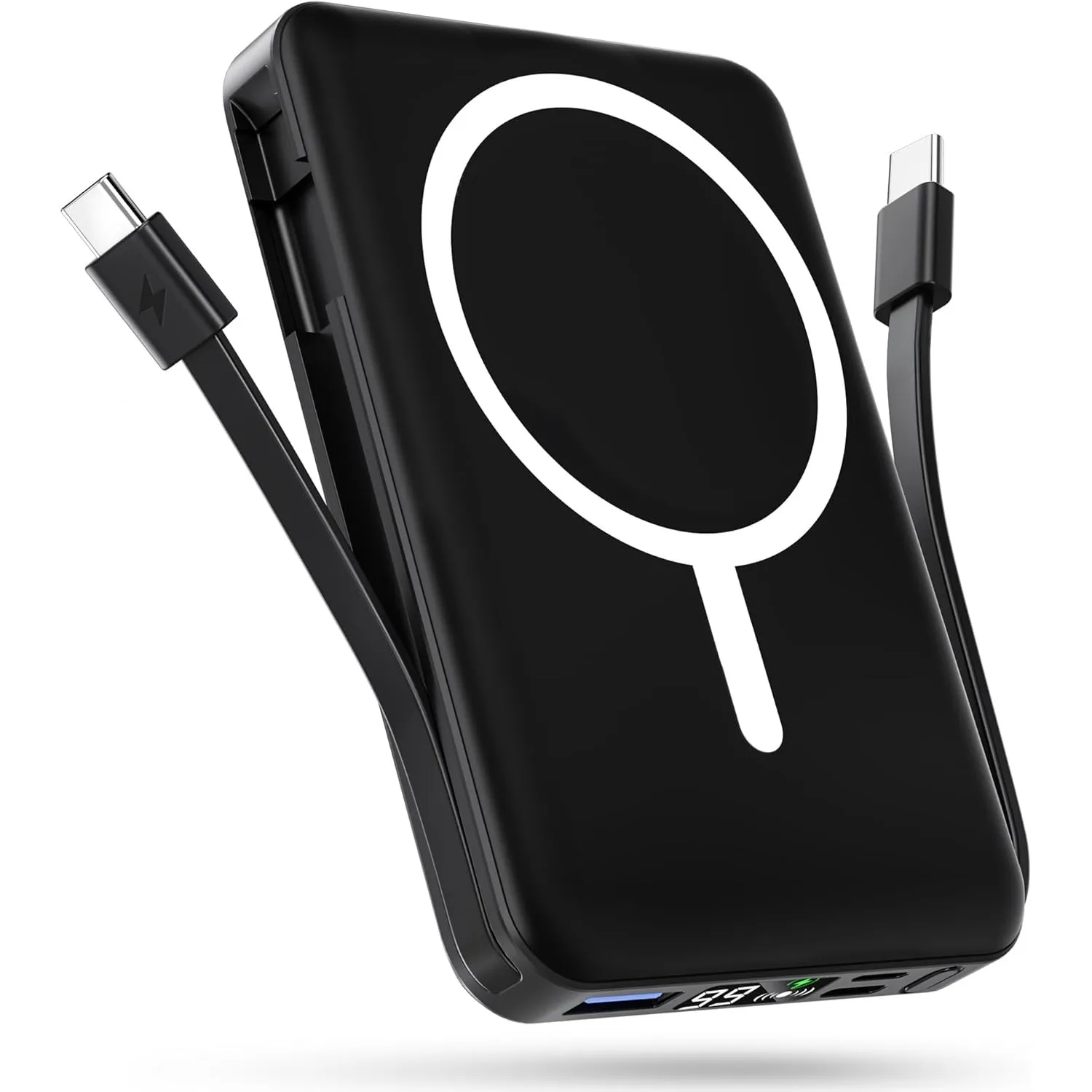 Podoru Powerbank für Magsafe,10000mAh Magnetisch Power Bank mit USB-C Kabel