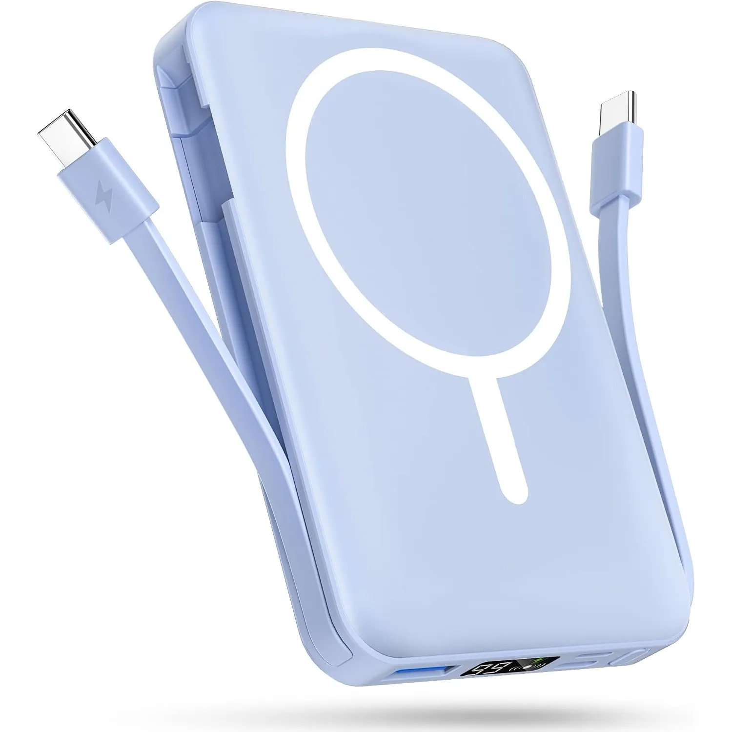 Podoru Powerbank für Magsafe,10000mAh Magnetisch Power Bank mit USB-C Kabel