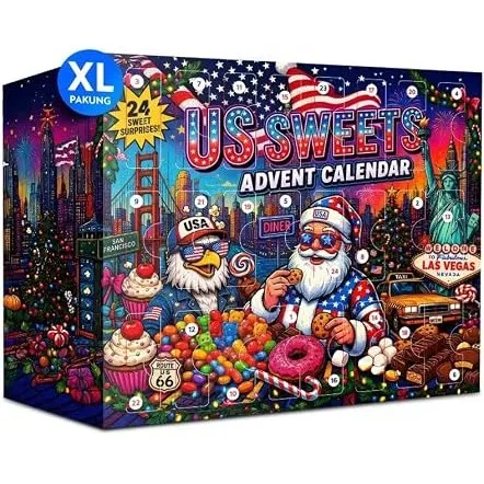 EWL Adventskalender US Sweets Mix 2026 | 24 Amerikanische Süßigkeiten