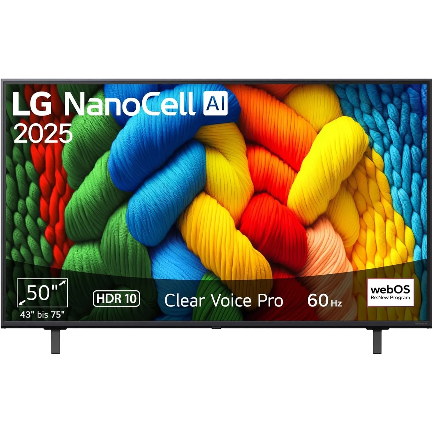 LG 50NANO80A6B TV 50 Zoll (127 cm) 4K NanoCell AI TV (α7 Gen8 4K AI Prozessor, webOS 25, 60Hz) [Modelljahr 2025]
