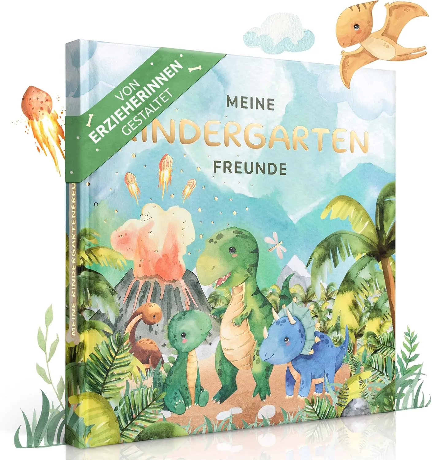 EULENTALER® Das Kindergarten Freundebuch für Jungs I Von Erzieherinnen gestaltet I Handgemalte Dinosaurier I Kinderfreu…