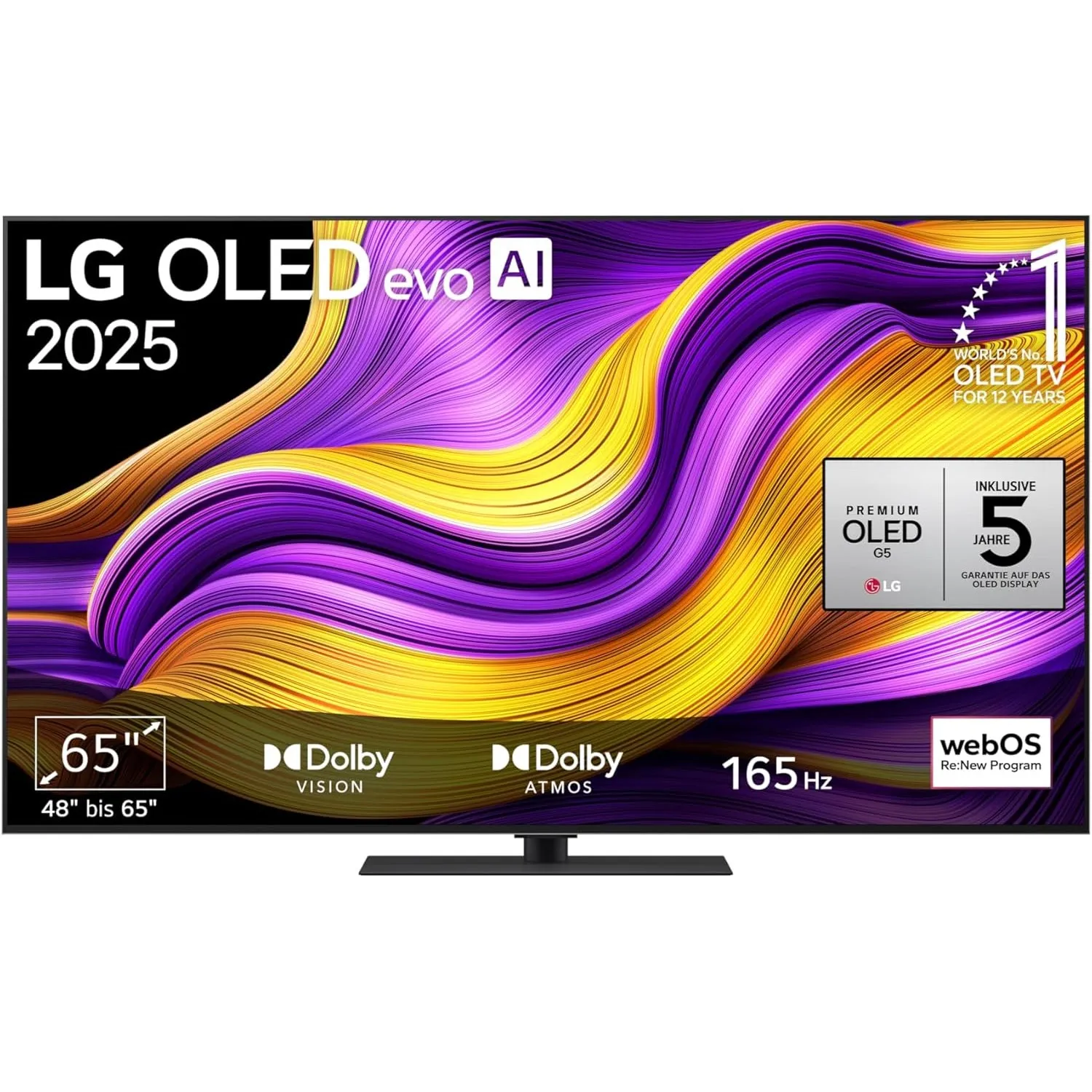 LG OLED65G59LS TV 65 Zoll (165 cm) 4K OLED evo AI TV (α11 Gen2 4K AI Prozessor, webOS 25, 120Hz (VRR bis zu 165Hz)) [Mo…