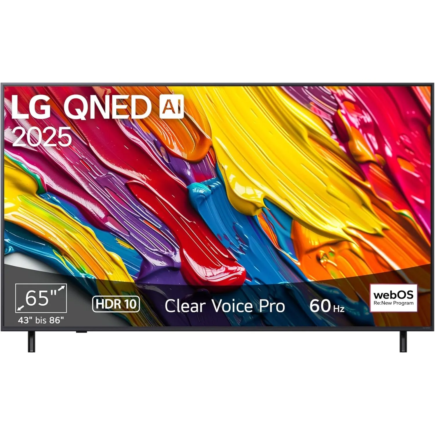 LG 65QNED82A6B TV 65 Zoll (165 cm) 4K QNED AI TV (α7 Gen8 4K AI Prozessor, webOS 25, 60Hz) [Modelljahr 2025]