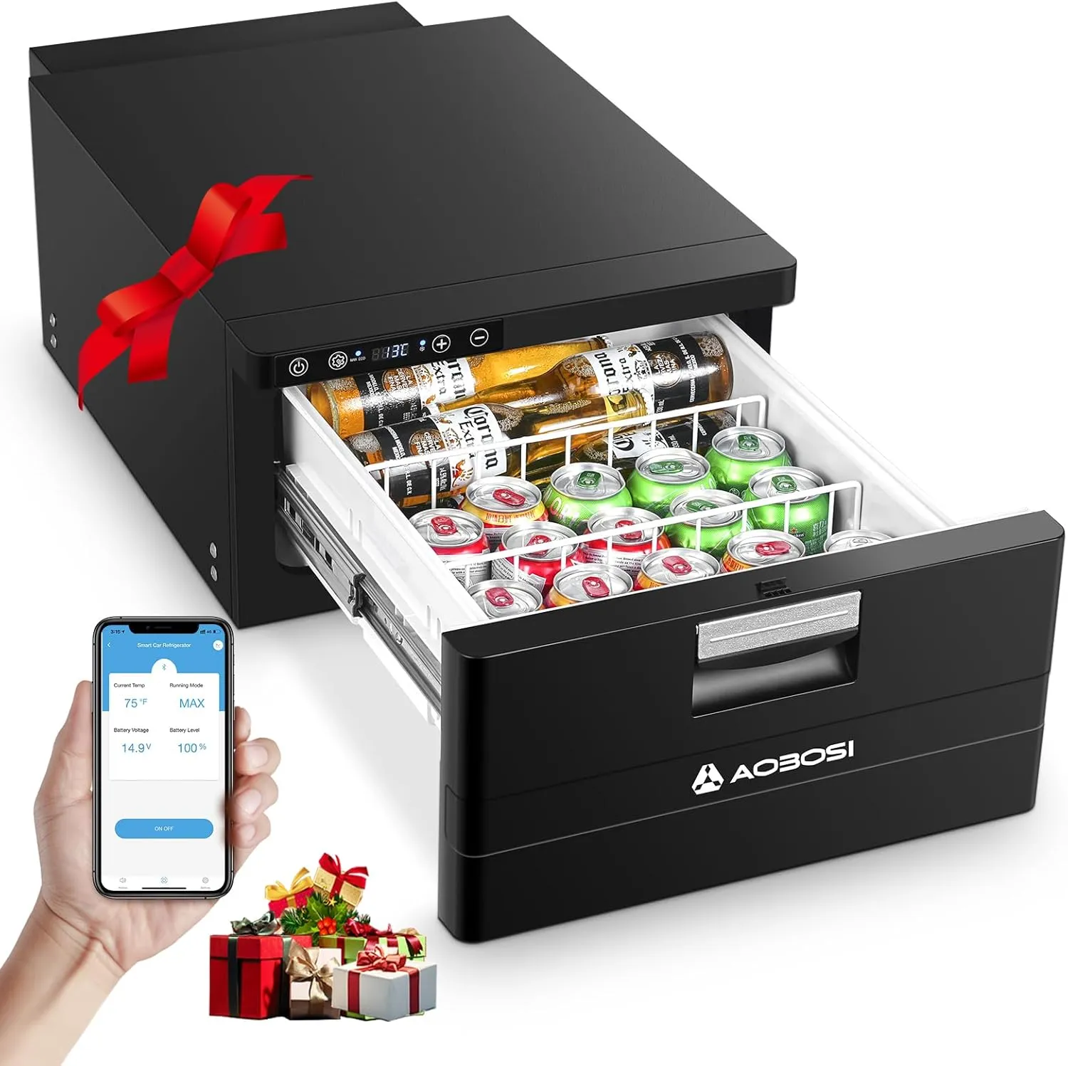 AAOBOSI 31L Schublade Kompressor Kühlbox, Wohnmobil Kühlschrank mit APP-Steuerung, 12/24V, Kompressor Kühlschrank, bis …
