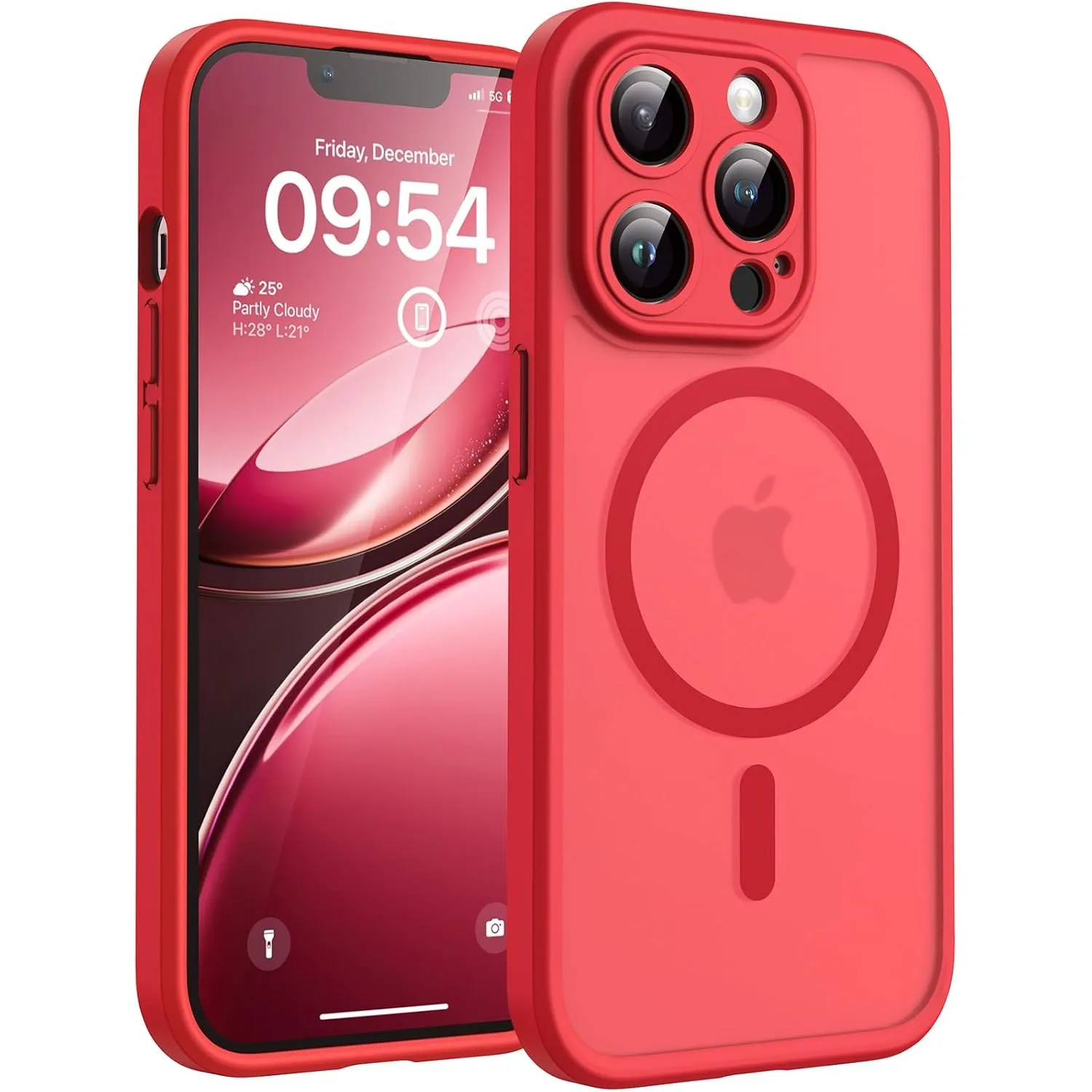 TOCOL für iPhone 13 Pro Hülle, Kompatibel mit MagSafe, Rot