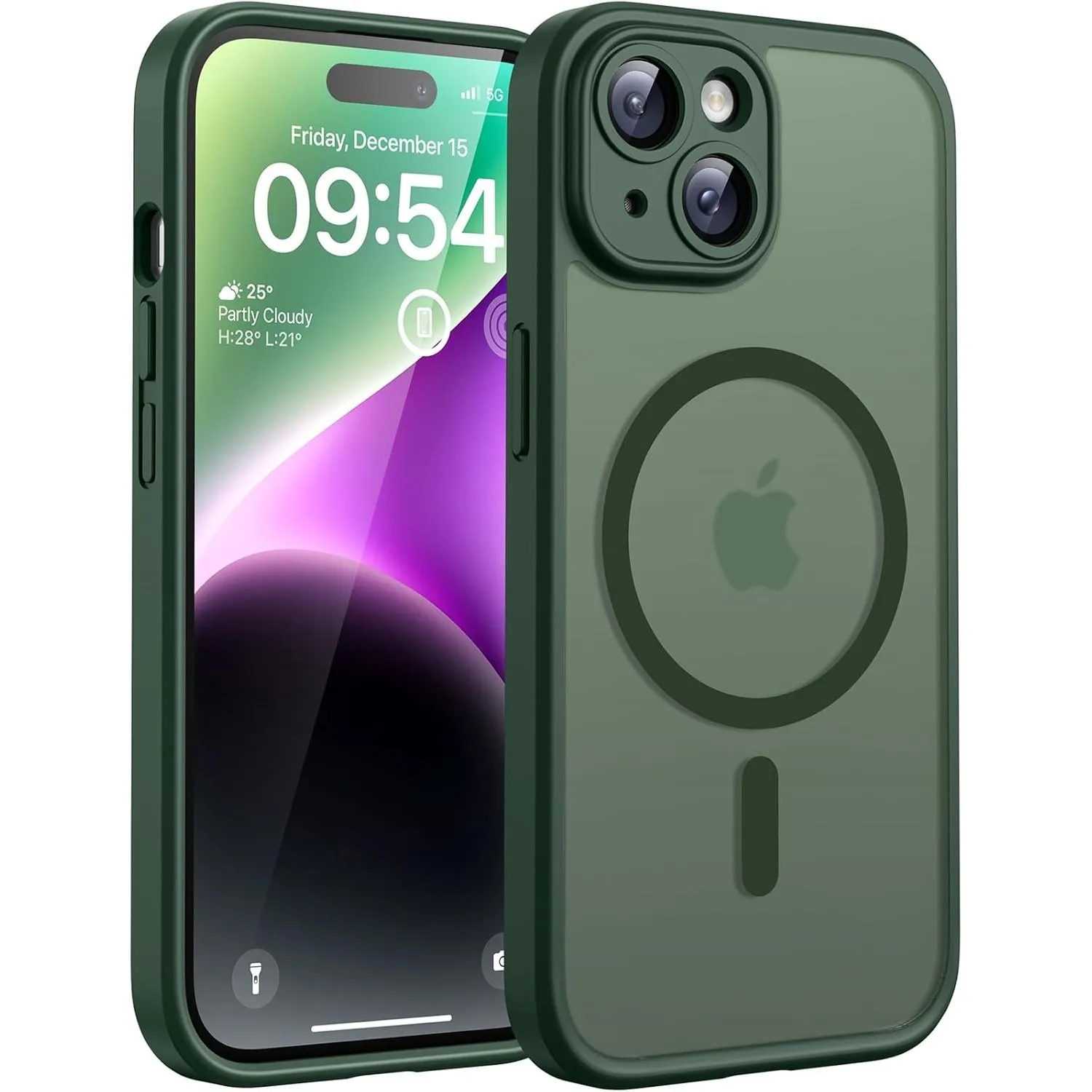 TOCOL für iPhone 14 Hülle, Kompatibel mit MagSafe, Alpengrün