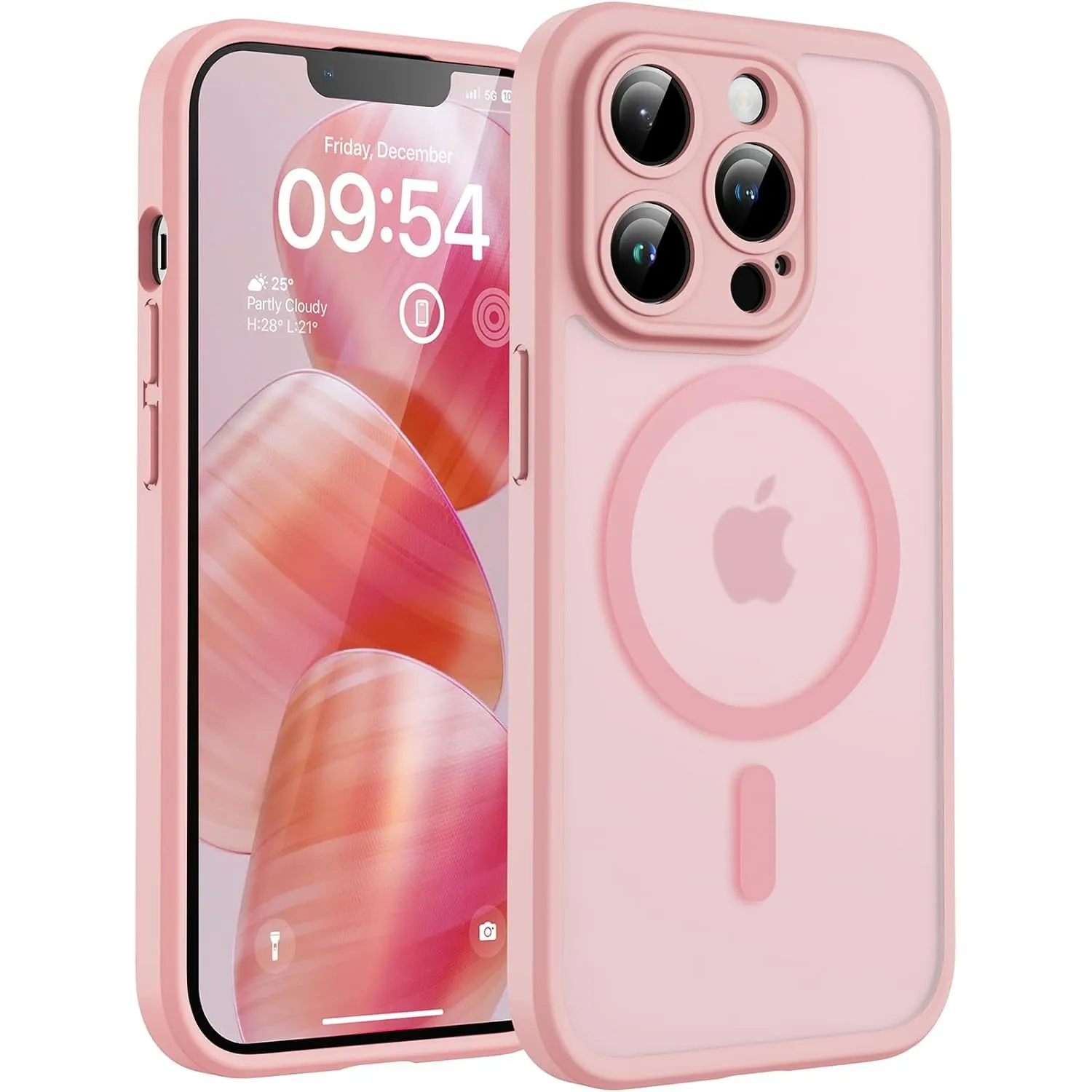 TOCOL für iPhone 13 Pro Hülle, Kompatibel mit MagSafe, Hellrosa