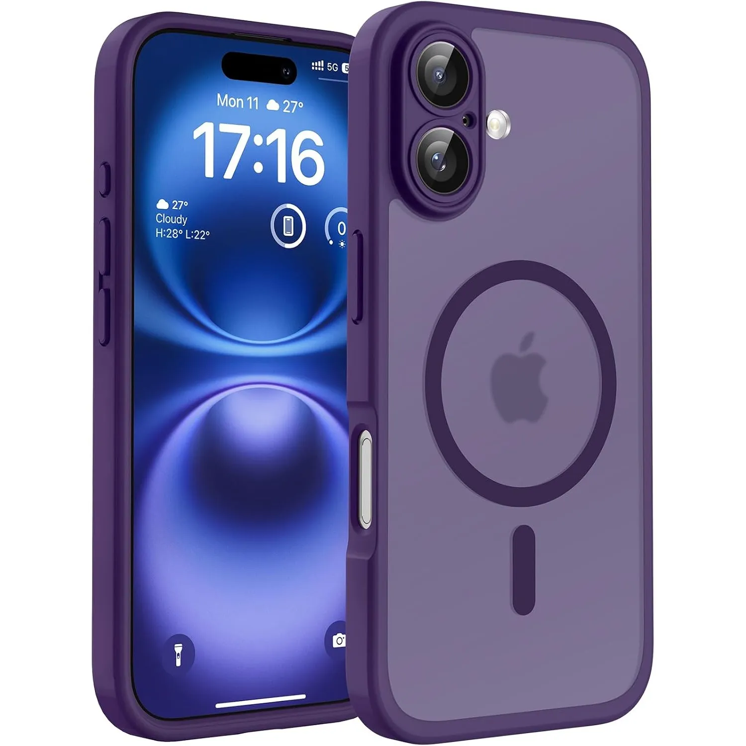 TOCOL für iPhone 16 Plus Hülle, Kompatibel mit MagSafe, Dunkellila