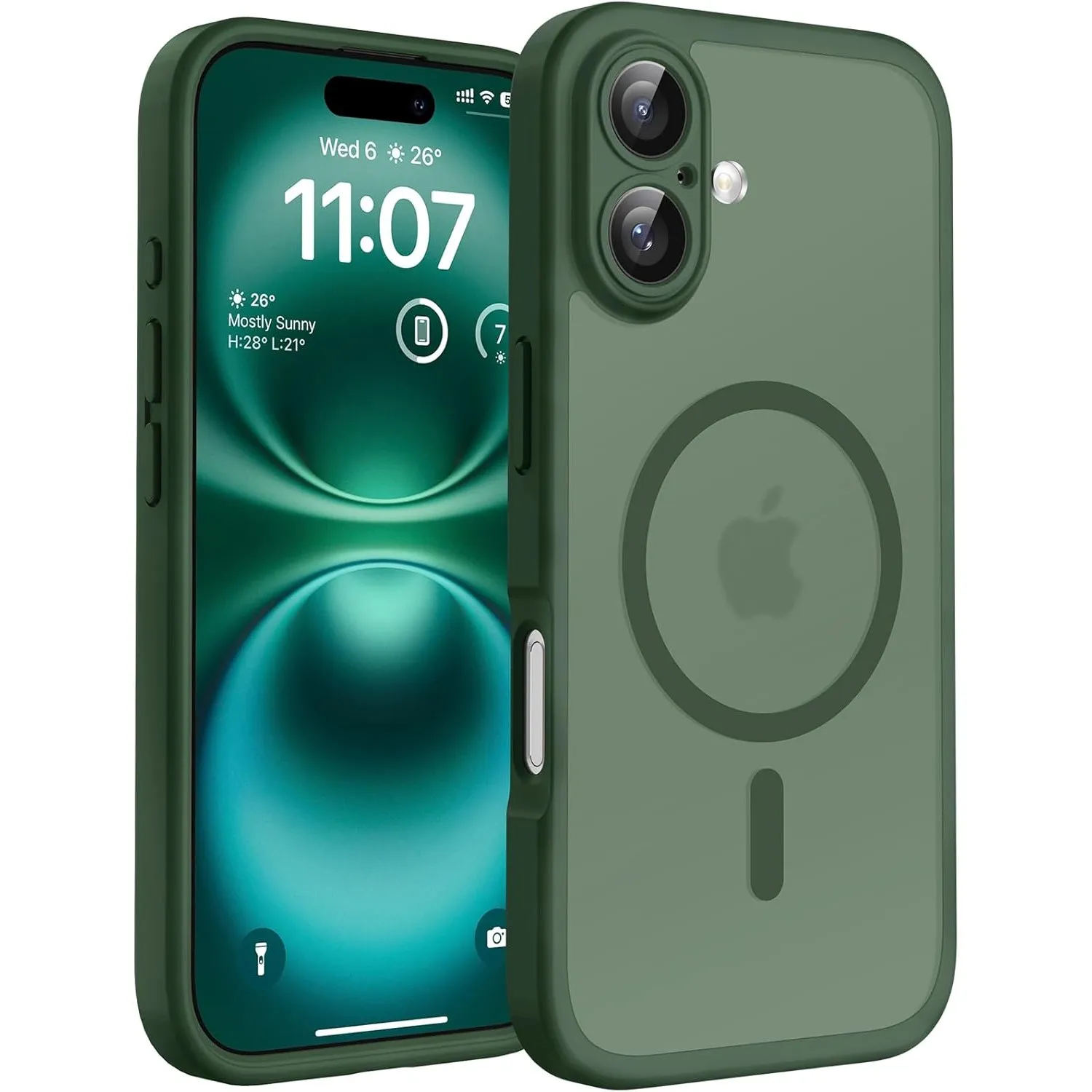 TOCOL für iPhone 16 Plus Hülle, Kompatibel mit MagSafe, Alpengrün