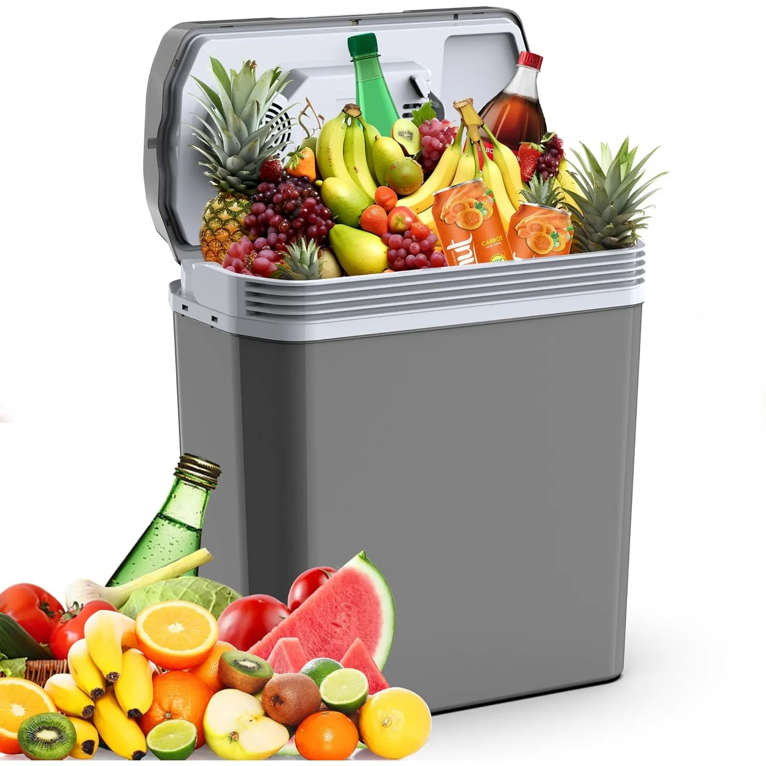 Puremy 24 Liter Kühlbox, 2 in1 elektrische Kühlbox 12V 230V Kühlen und Wärmen Mini Kühlschrank mit ECO & MAX Modus, für…