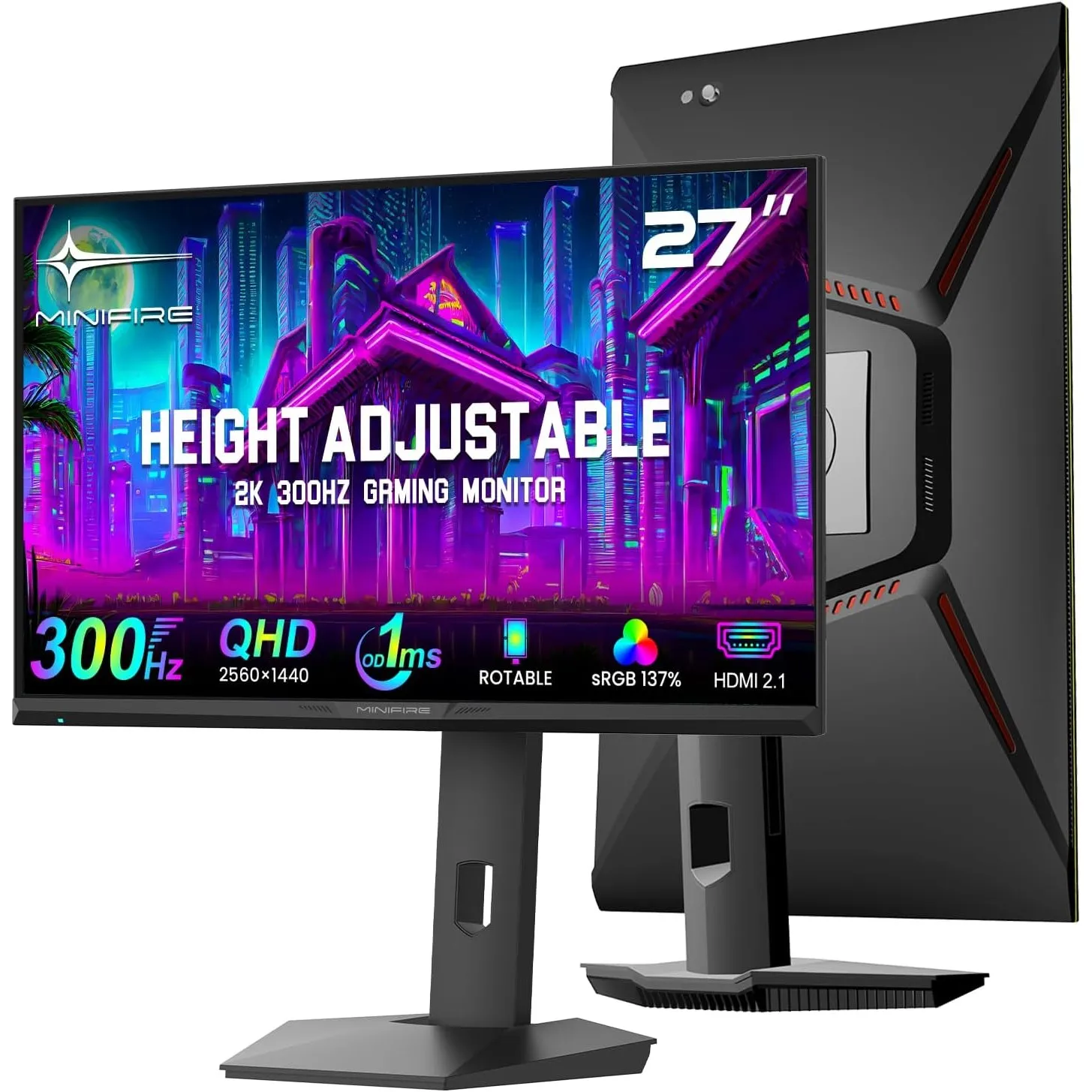 Minifire 27" QHD 300Hz 1ms Fast-IPS Gaming Monitor(MFG27F6Q Pro)
