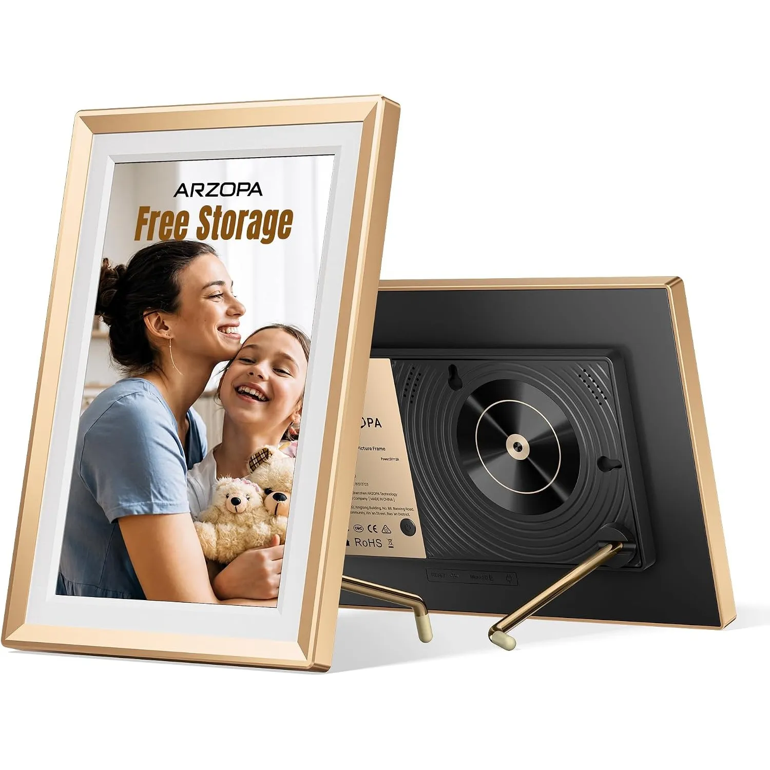 ARZOPA D10 Metall Digitaler Bilderrahmen 10,1" Kostenloser Cloud Storage WLAN Bilderrahmen Digital HD Touchscreen KEIN …