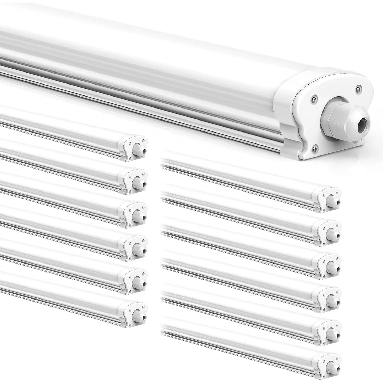 JESLED Feuchtraumleuchte LED Röhre 120CM, 4000K, 30W 5200 Lumen-12er Pack | Verknüpfbar IP65 Feuchtraum Werkstattlampe …