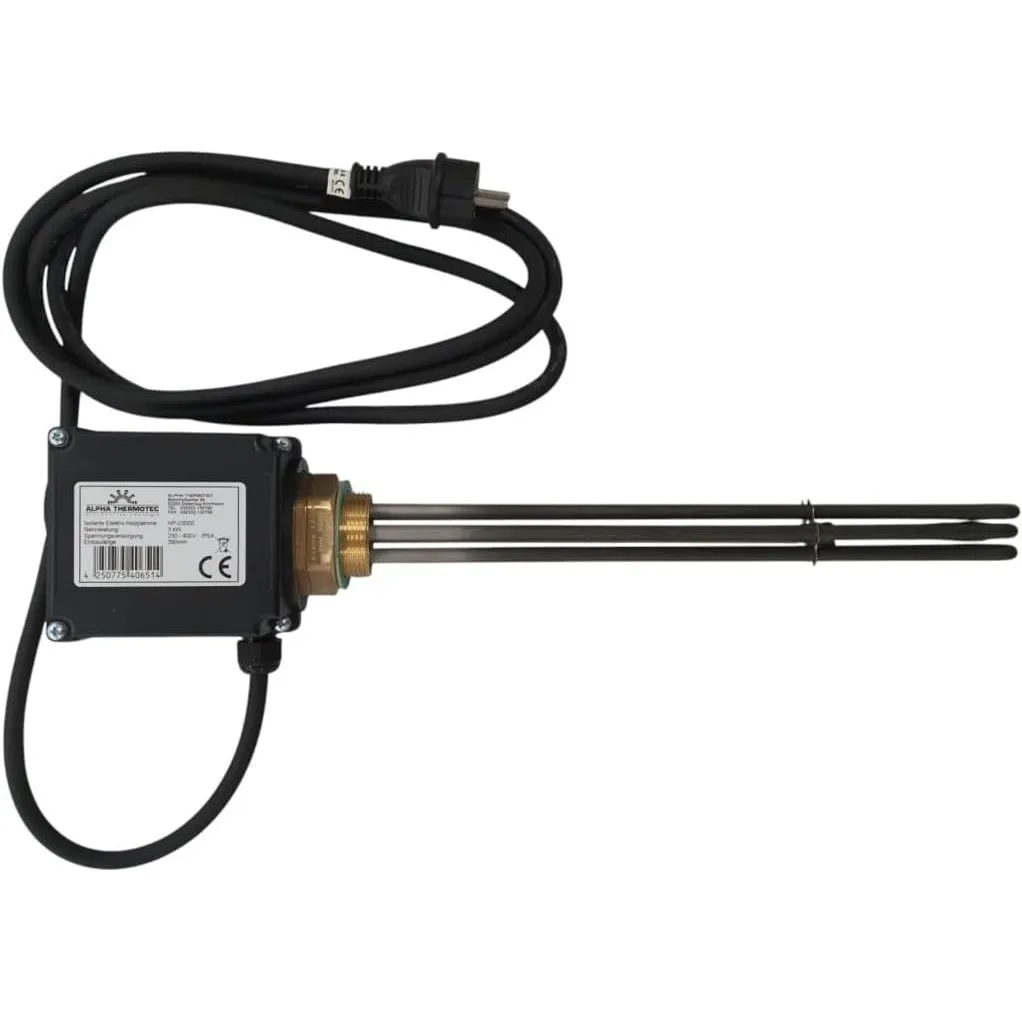 Heizpatrone 2,5 kW mit Netzstecker 3m Heizstab Heizelement PV-geeignet