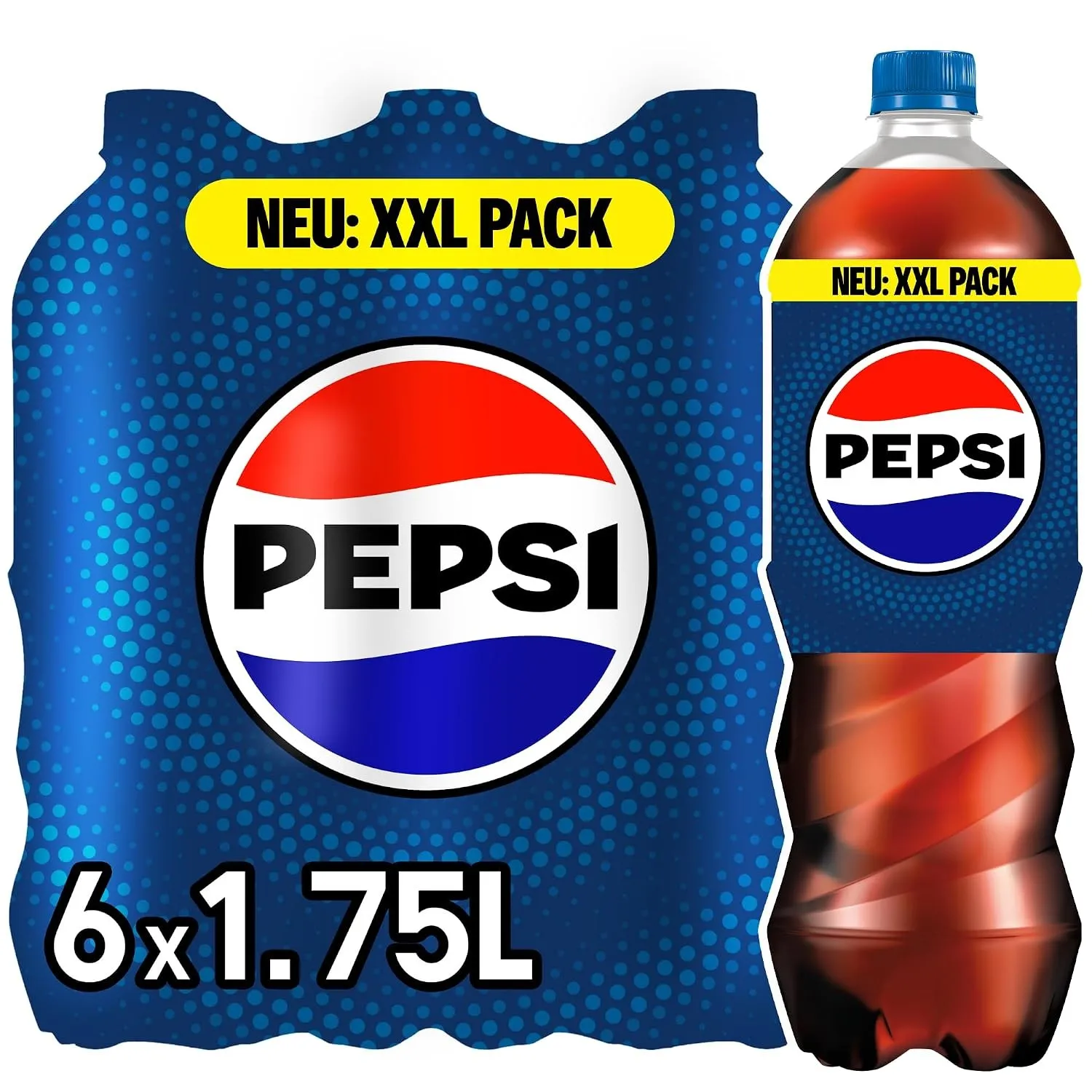 Pepsi Cola, Das Original von Pepsi, Koffeinhaltige Cola in Flaschen, EINWEG (6 x 1.75 l)