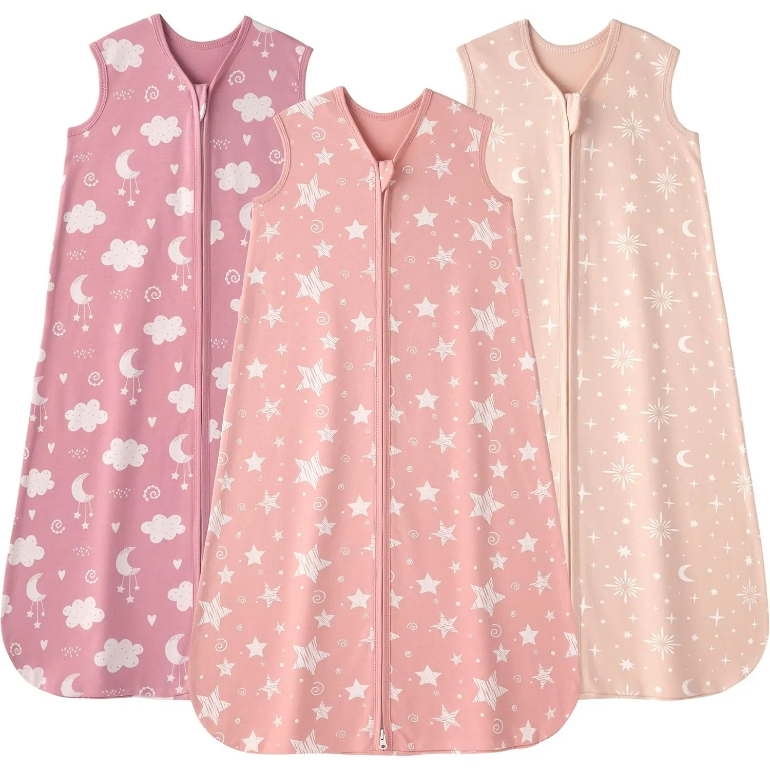 Baby Schlafsack 0.5 Tog Baby Wearable Blankets Baumwolle, 3 Pack Sommer atmungsaktiv Schlafsack für Neugeborene Kleinki…