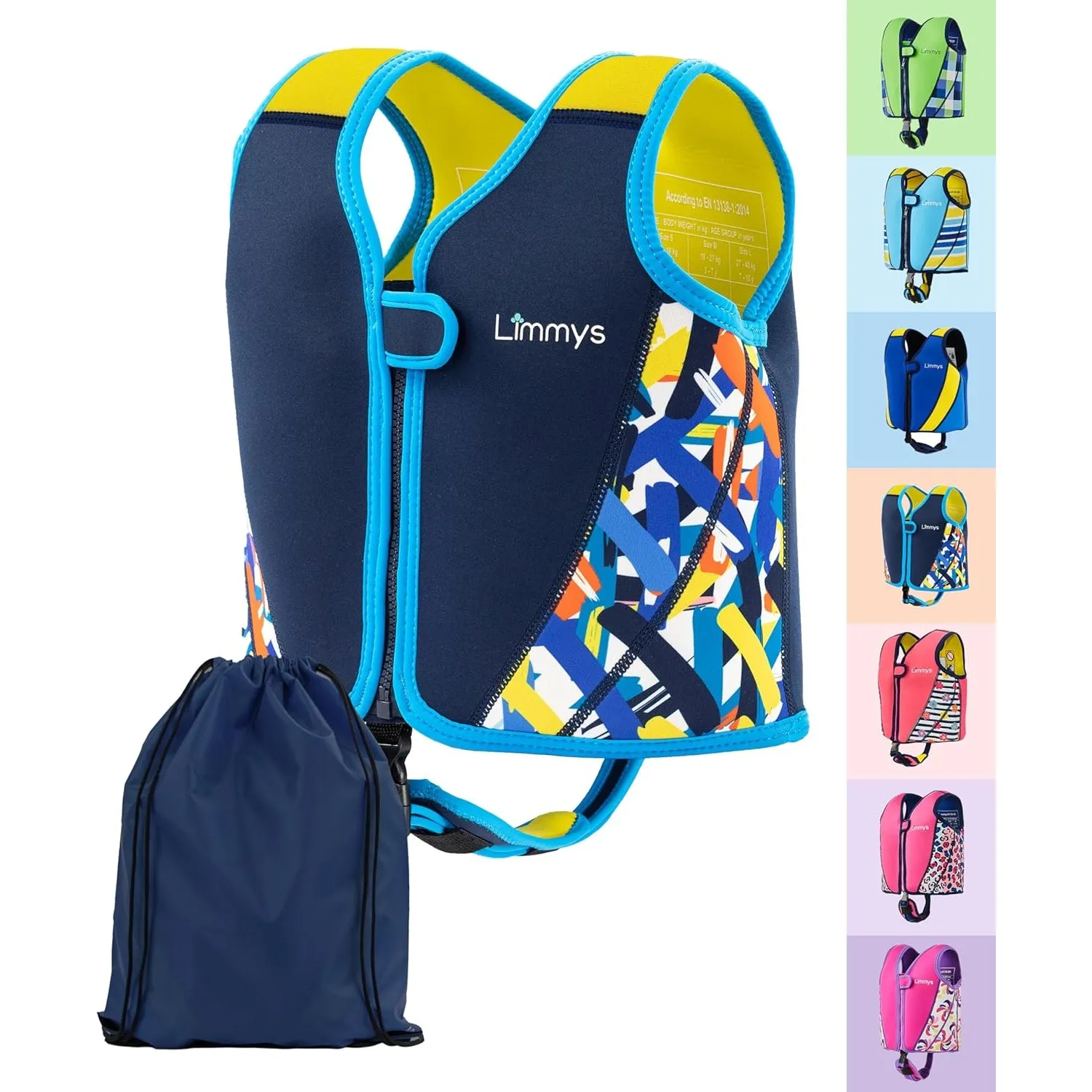 Limmys Neopren Kinderschwimmweste – Verstellbarer Auftrieb | Ganztägiger - Sicheres, langlebiges Design - Von Eltern em…