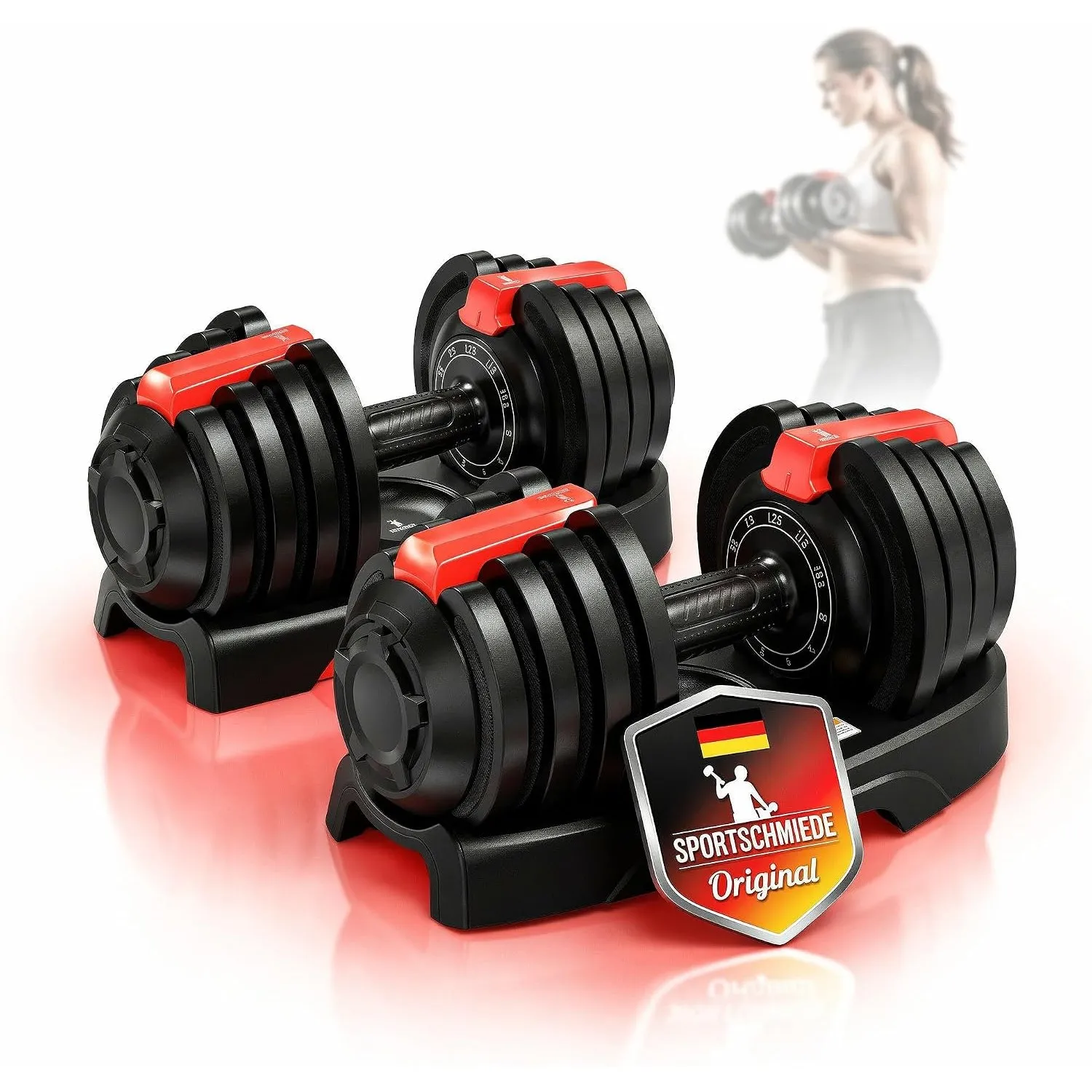 SPORTSCHMIEDE Hanteln Set verstellbar als Kurzhanteln fürs Home Gym