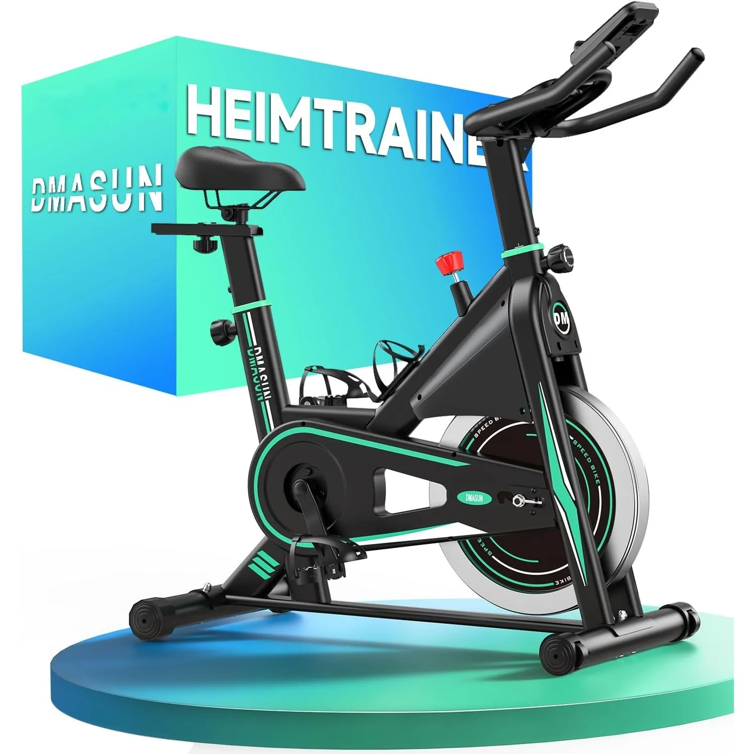 [2026 Aktualisiert] Heimtrainer Fahrrad, DMASUN Leiser Ergometer Hometrainer Fahrrad mit 0-100% Widerstand, Display& Ta…