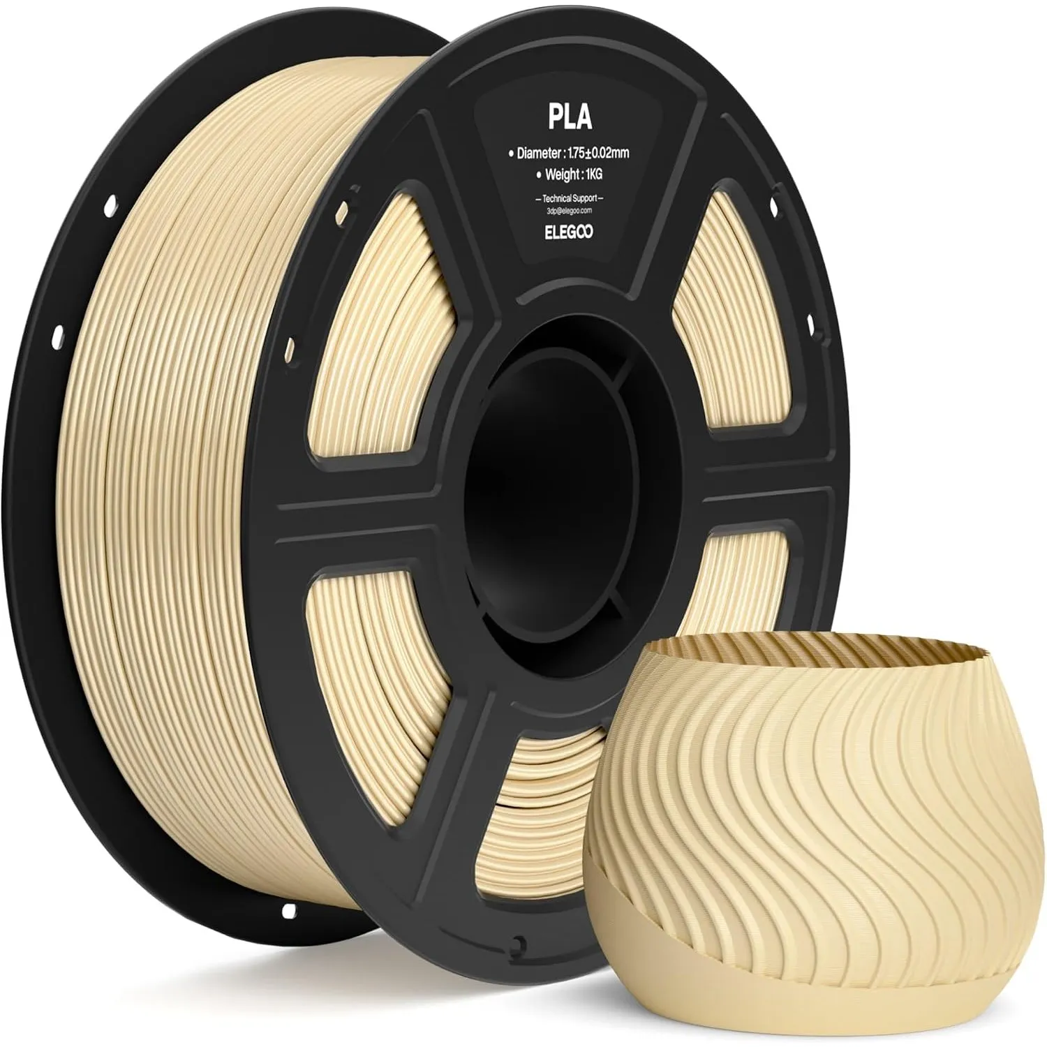 ELEGOO PLA Filament 1,75mm Beige 1KG, 3D Drucker Filament PLA